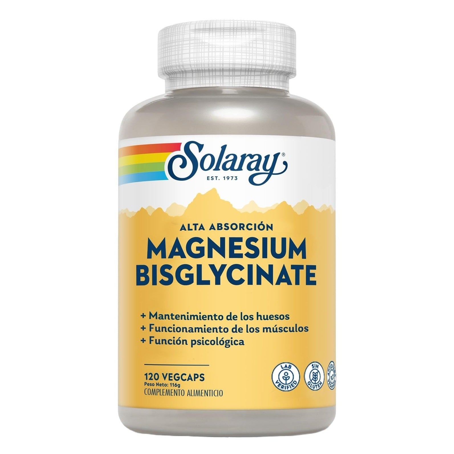 SOLARAY Magnesium Glycinate Capsules, Chelated Magnesium Bisglycinate w/BioPerine, Higher Absorption Magnesium Supplement - Bones, Muscles, Heart Support, Vegan (30 Servings, 120 VegCaps) - Medaid International