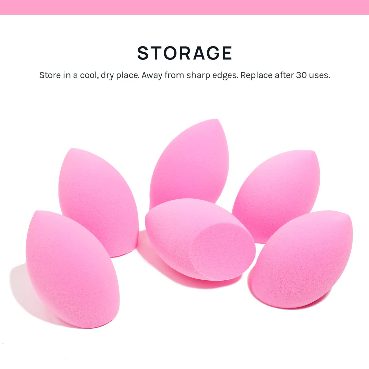 AOA Studio Collection Makeup Sponge Set Makeup Blender Latex Free and High-definition Super Soft Set of 6 Makeup Blender For Powder Cream and Liquid, Beauty Cosmetic Beveled Shape (Pink) - Medaid International