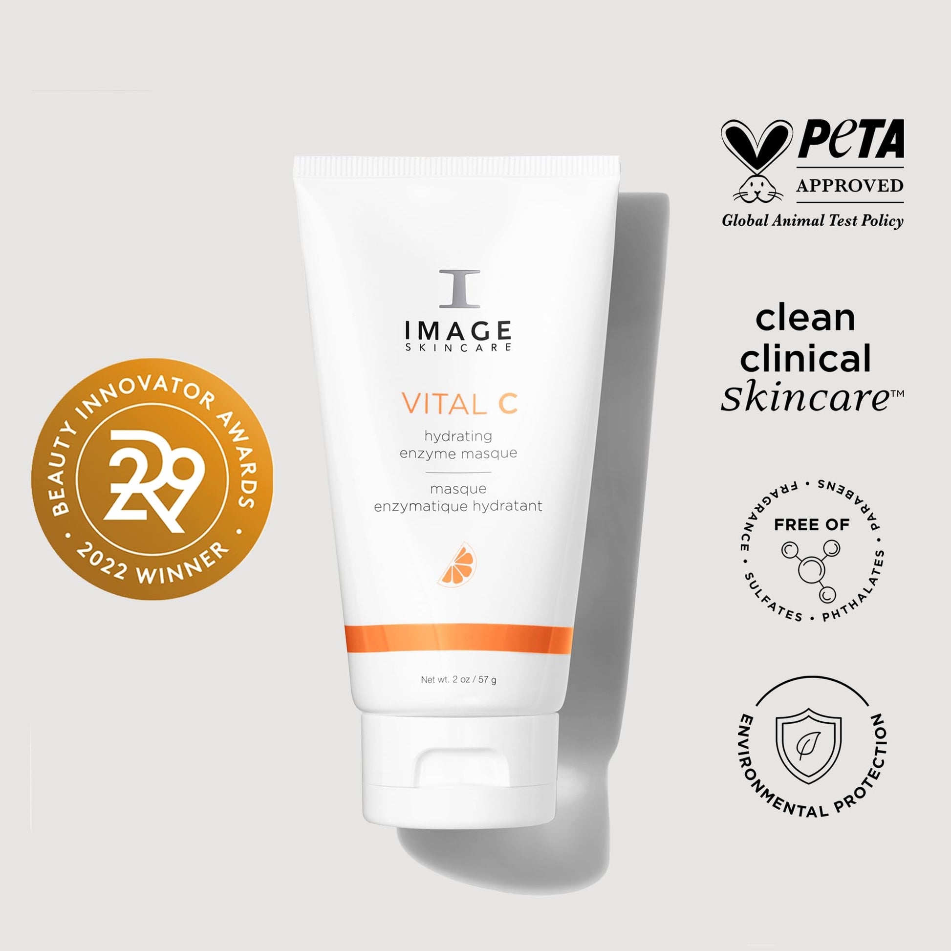 IMAGE Skincare, VITAL C Hydrating Enzyme Masque, Brightening Facial Mask with Vitamin C and Hyaluronic Acid, 2 oz - Medaid International