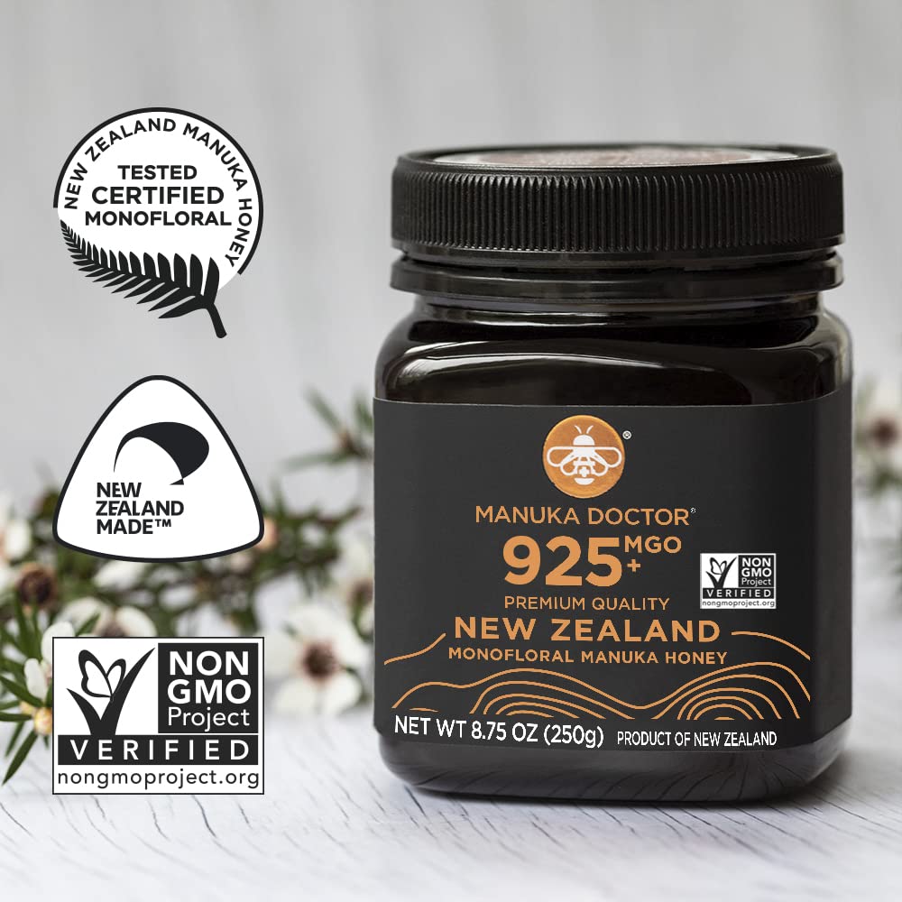 Manuka Doctor - MGO 925+ Manuka Honey Monofloral, 100% Pure New Zealand Honey. Certified. Guaranteed. Raw. Non-GMO (8.75 oz) - Medaid International