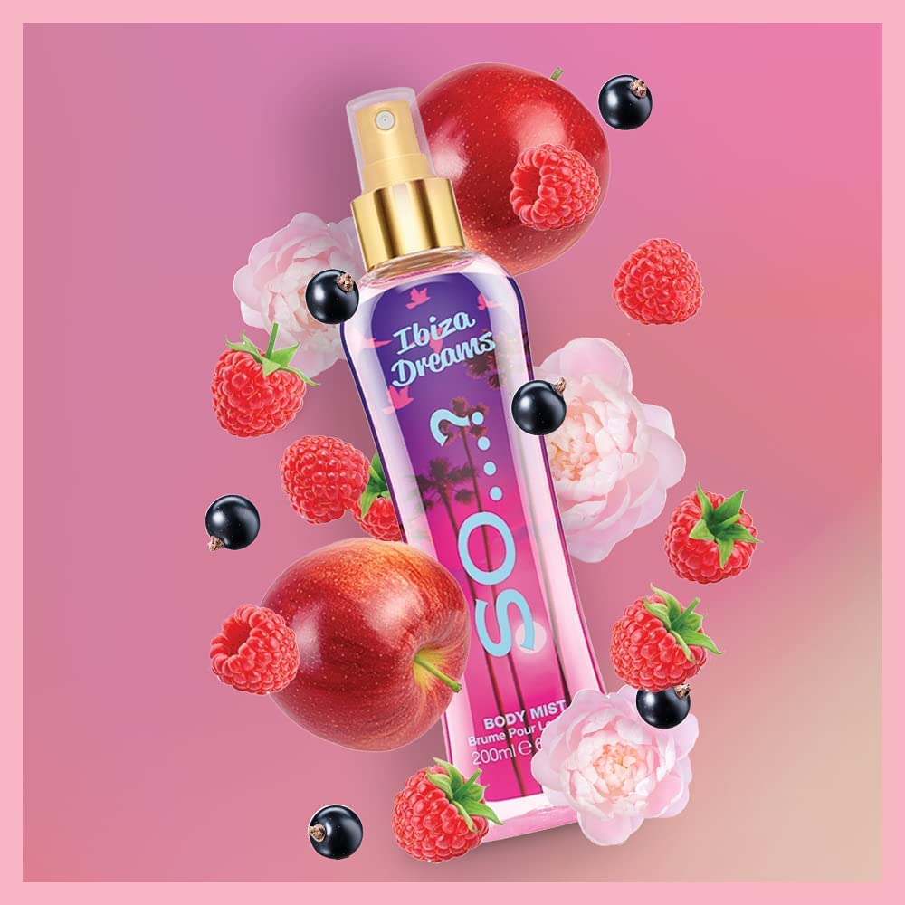 Ibiza Dreams Body Mist by So...? - Long-Lasting Perfume with Fruity, Floral Notes - Body Spray - Ideal Gifts for Women - 6.9 oz - Medaid International