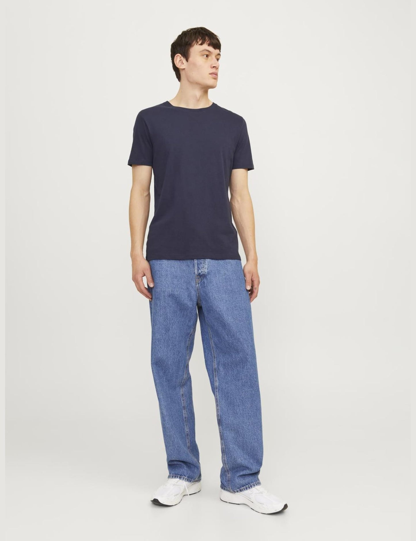 Jack & Jones Men's Organic Basic 3 Pack T-Shirt - Black/Navy/White - XL - Medaid International