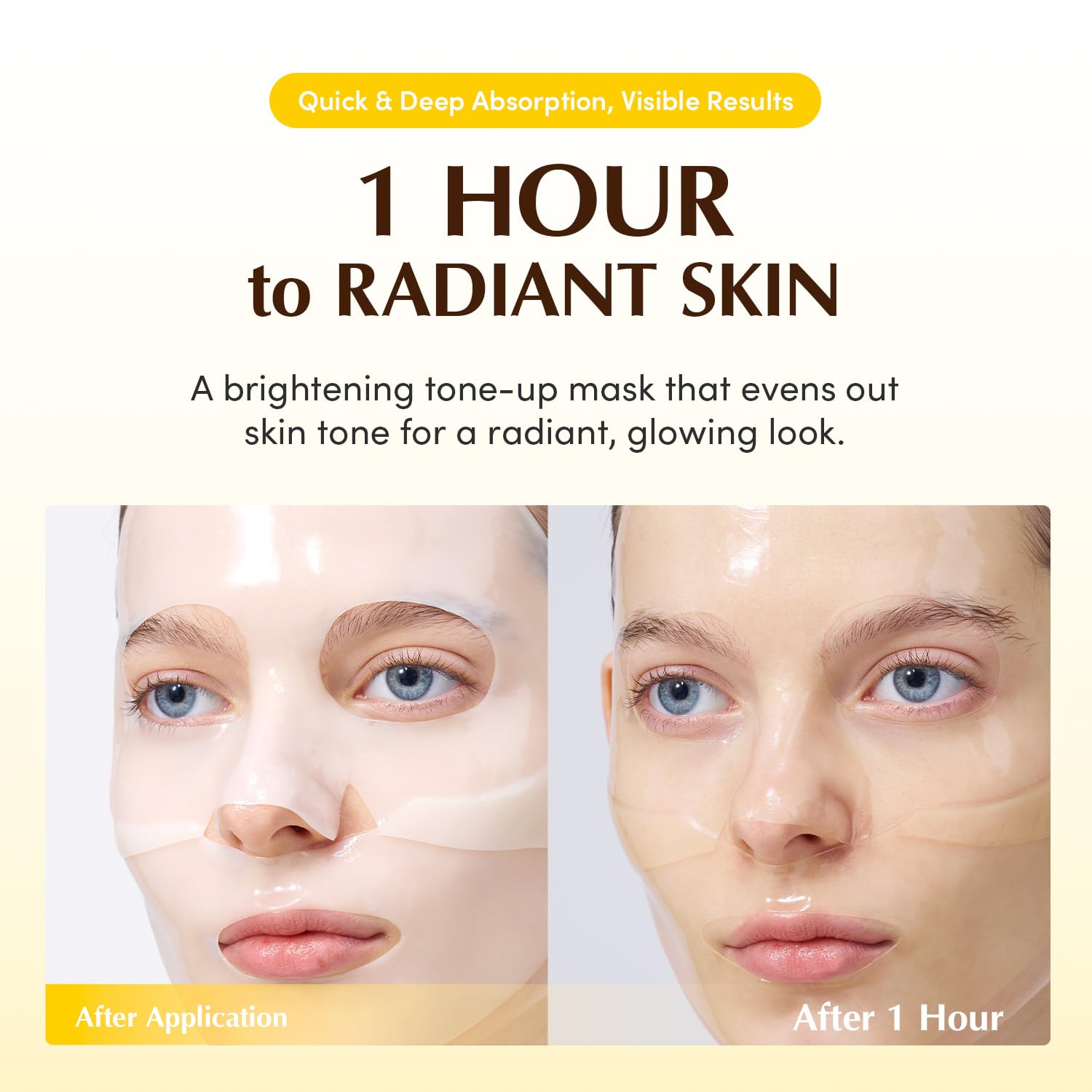 EQQUALBERRY Collagen Glow Up Mask - Niacinamide & Low Molecular Collagen for Brightening and Radiance Boosting | Korean Collagen Face Mask for Glass Skin, 4 Sheets, 1.01 OZ. - Medaid International