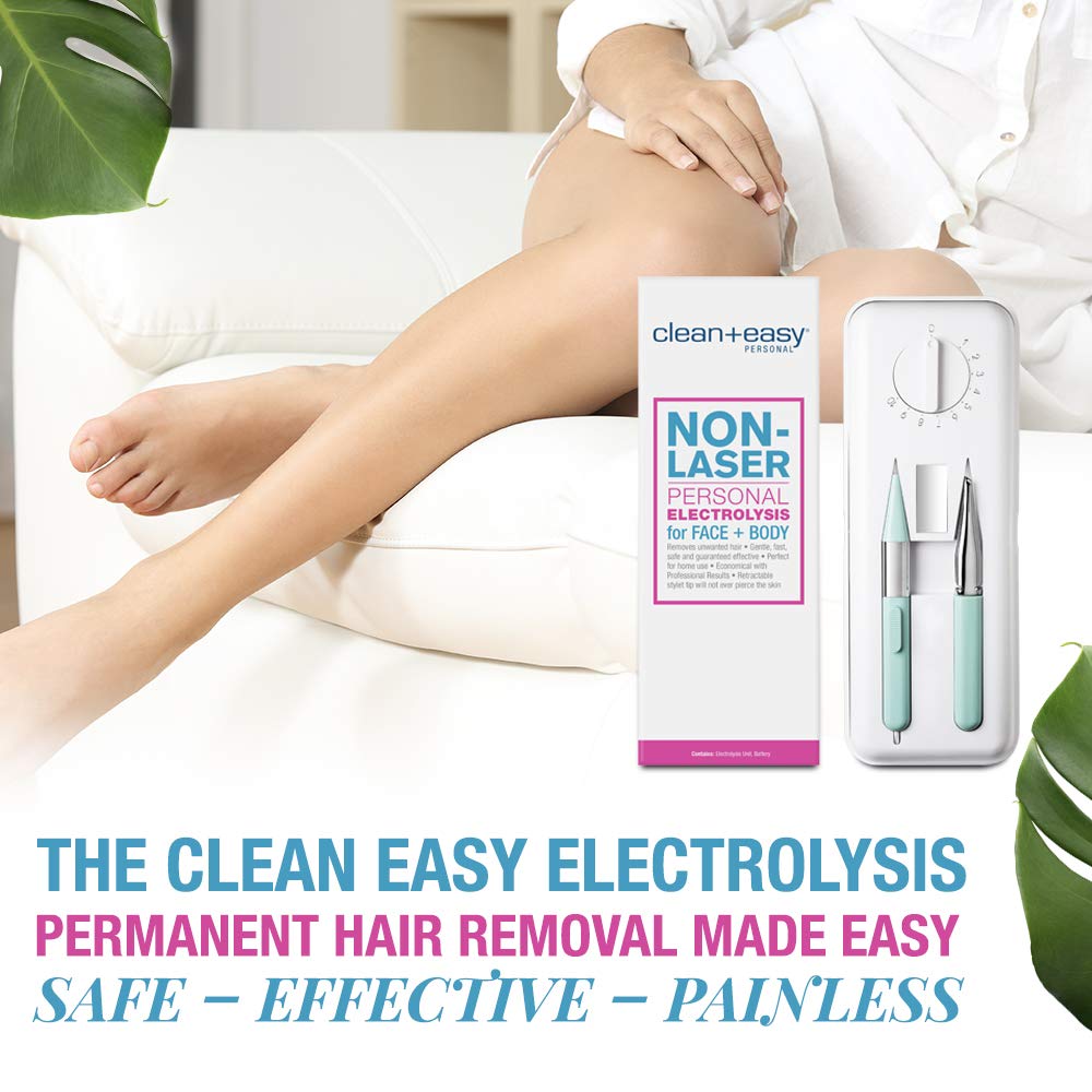 Clean + Easy Electrolysis Machine for Permanent Hair Removal - Non-Laser, Painless Electrolysis Hair Removal for Face & Body, At-Home Remover Device - Medaid International