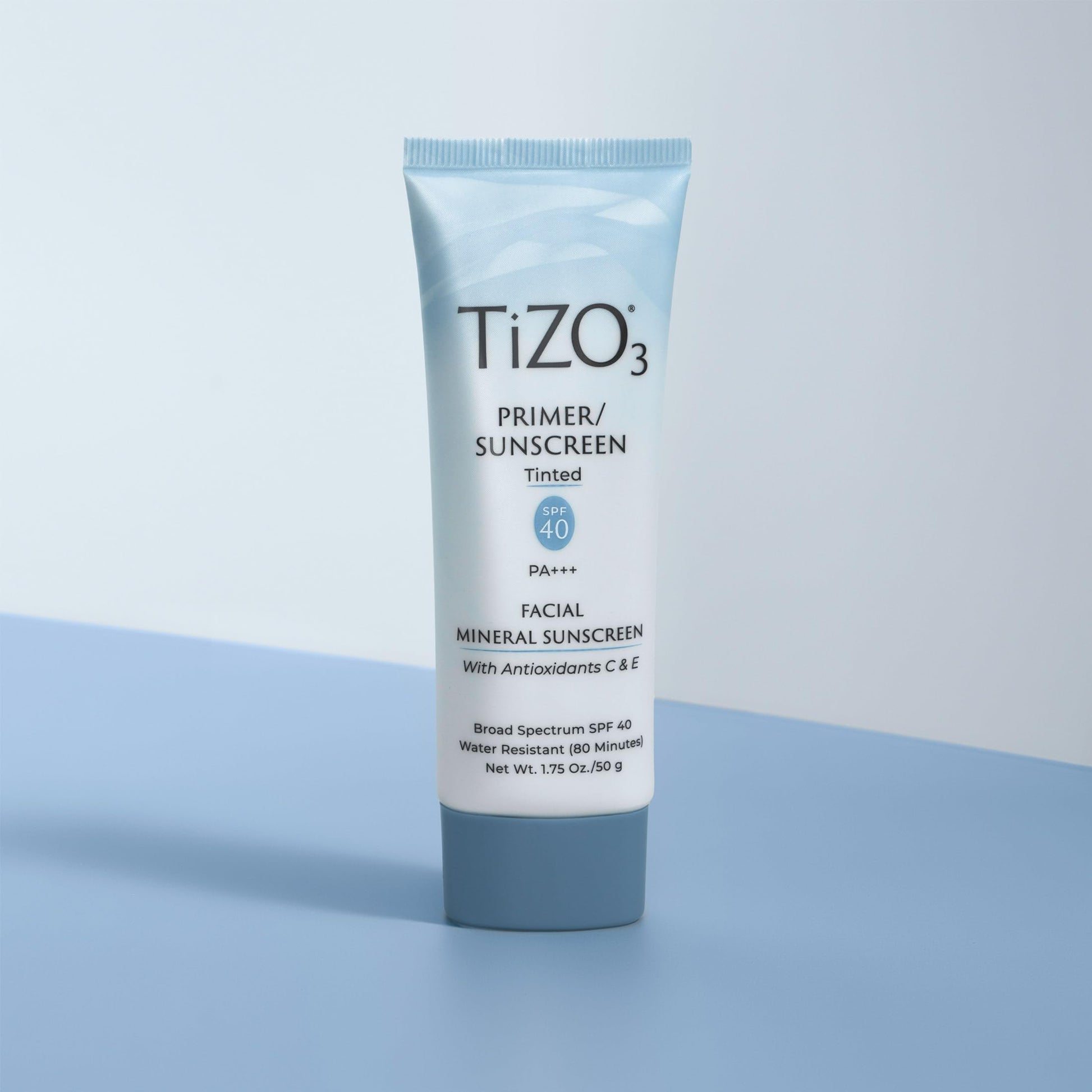 TiZO3 Facial Mineral Sunscreen and Primer, Tinted Broad Spectrum SPF 40 with Antioxidants, Sheer matte finish, Fragrance-Free, Oil-Free, Dermatologist-recommended, PA+++ 1.75 oz - Medaid International