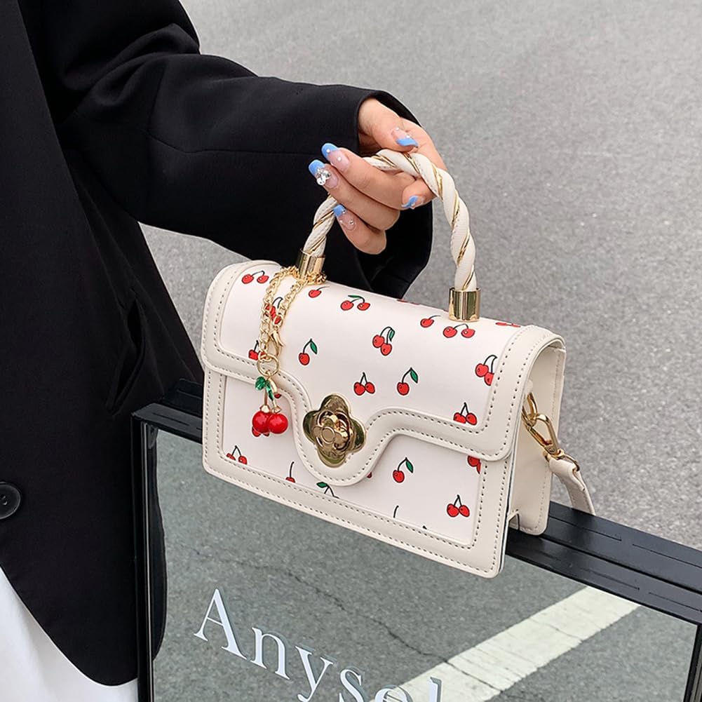TERRIFI Fashion Shoulder Bag, Lovely Cherry PU Leather Crossbody Bag, Suitable for Women Tote Bag