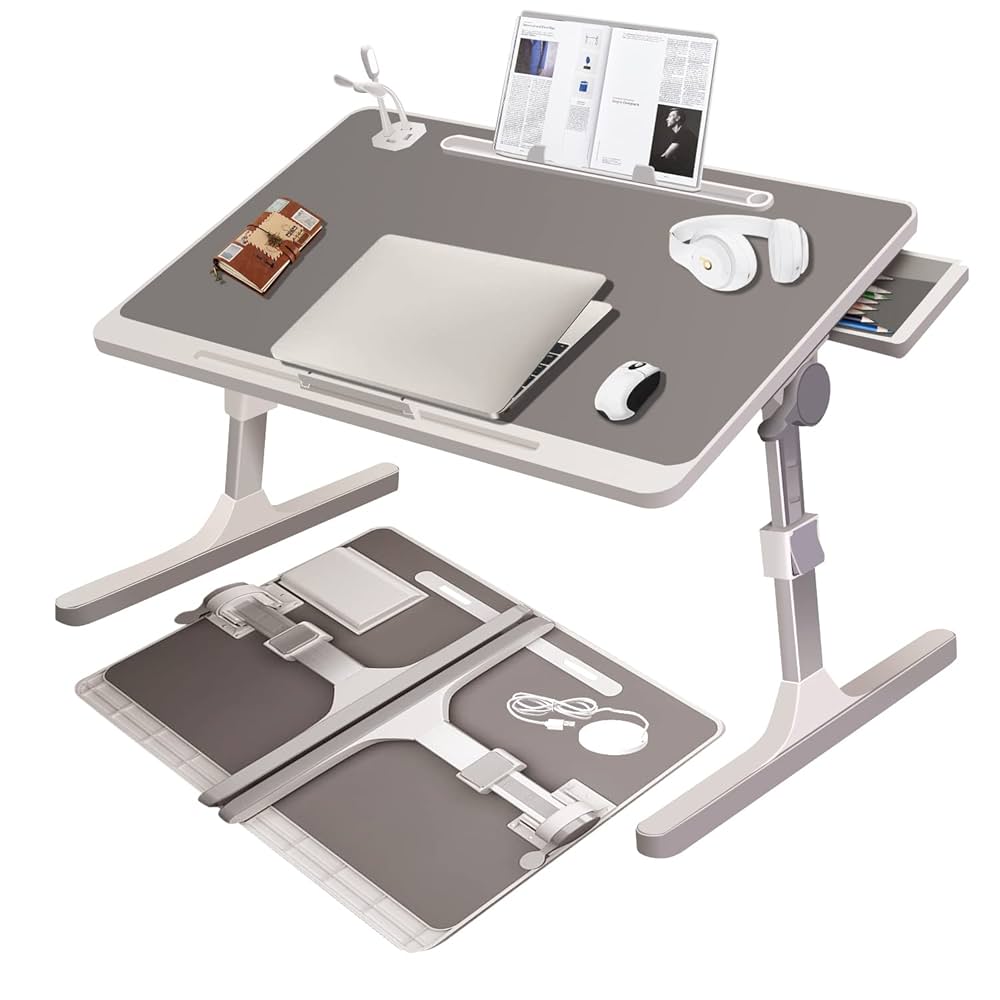 Adjustable Laptop Bed Table With Led Light