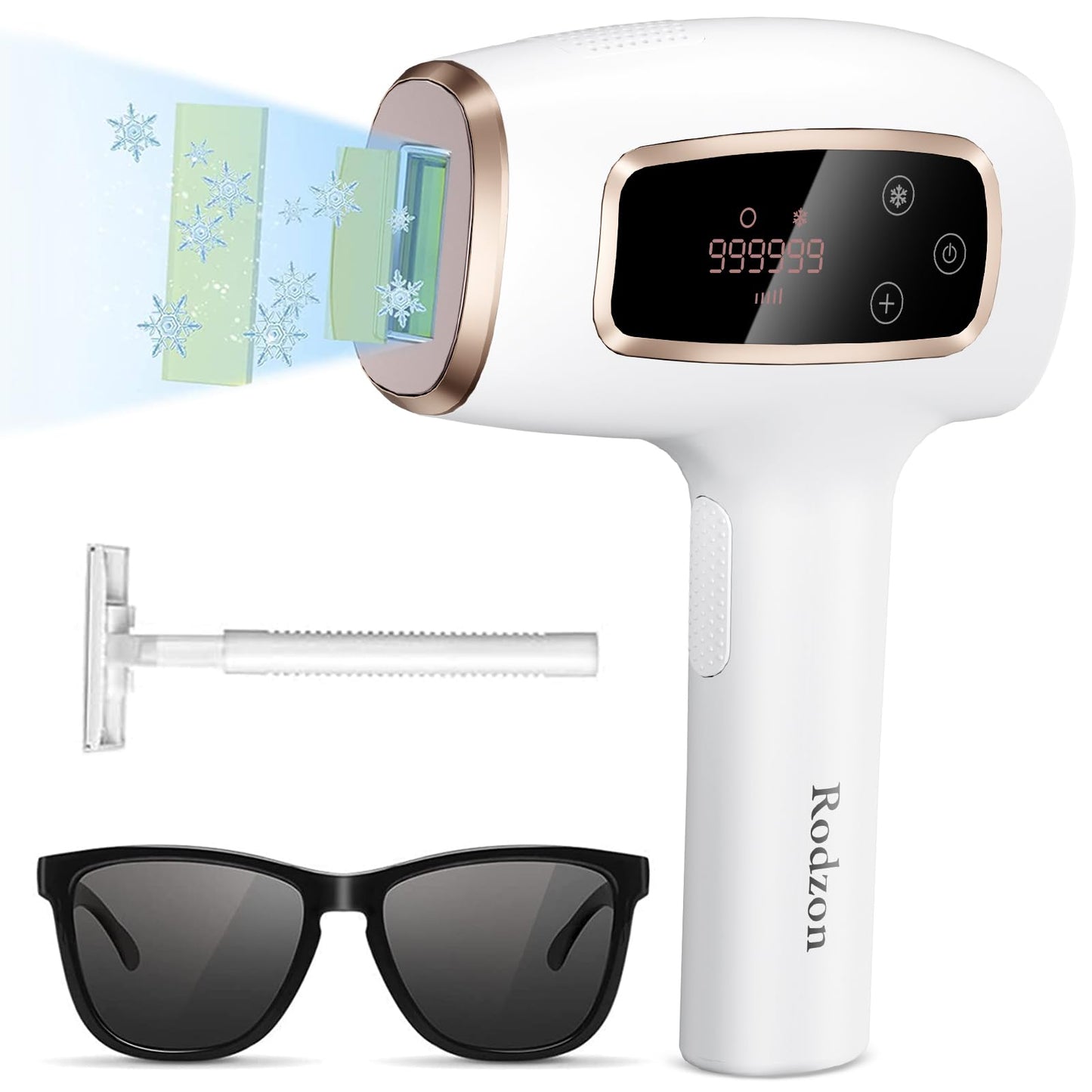 Ipl Laser Hair Removal ，Hair Removal Device with Painless Care Function for Women ，IPL Hair Remover for Facial Armpits Legs Arms Bikini Line (Purple) (White) - Medaid International