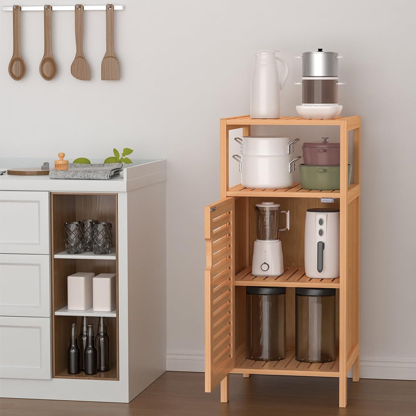 Bamboo Bathroom Storage Cabine