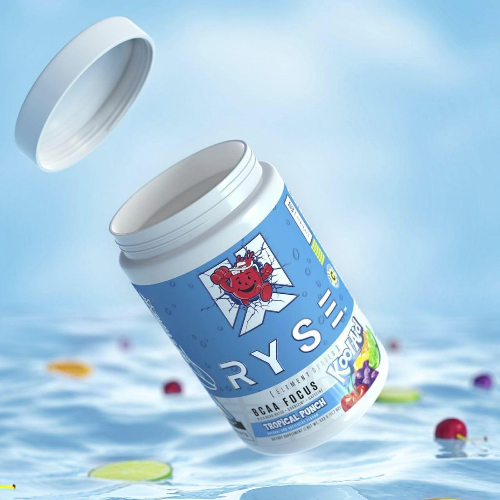 RYSE BCAA Focus Powder - Kool-Aid Tropical Punch - BCAA Supplement with Electrolytes, Natural Caffeine & Cognizin Supports for Hydration, Recovery, Energy, and Focus for Men & Women - 30 Servings - Medaid International