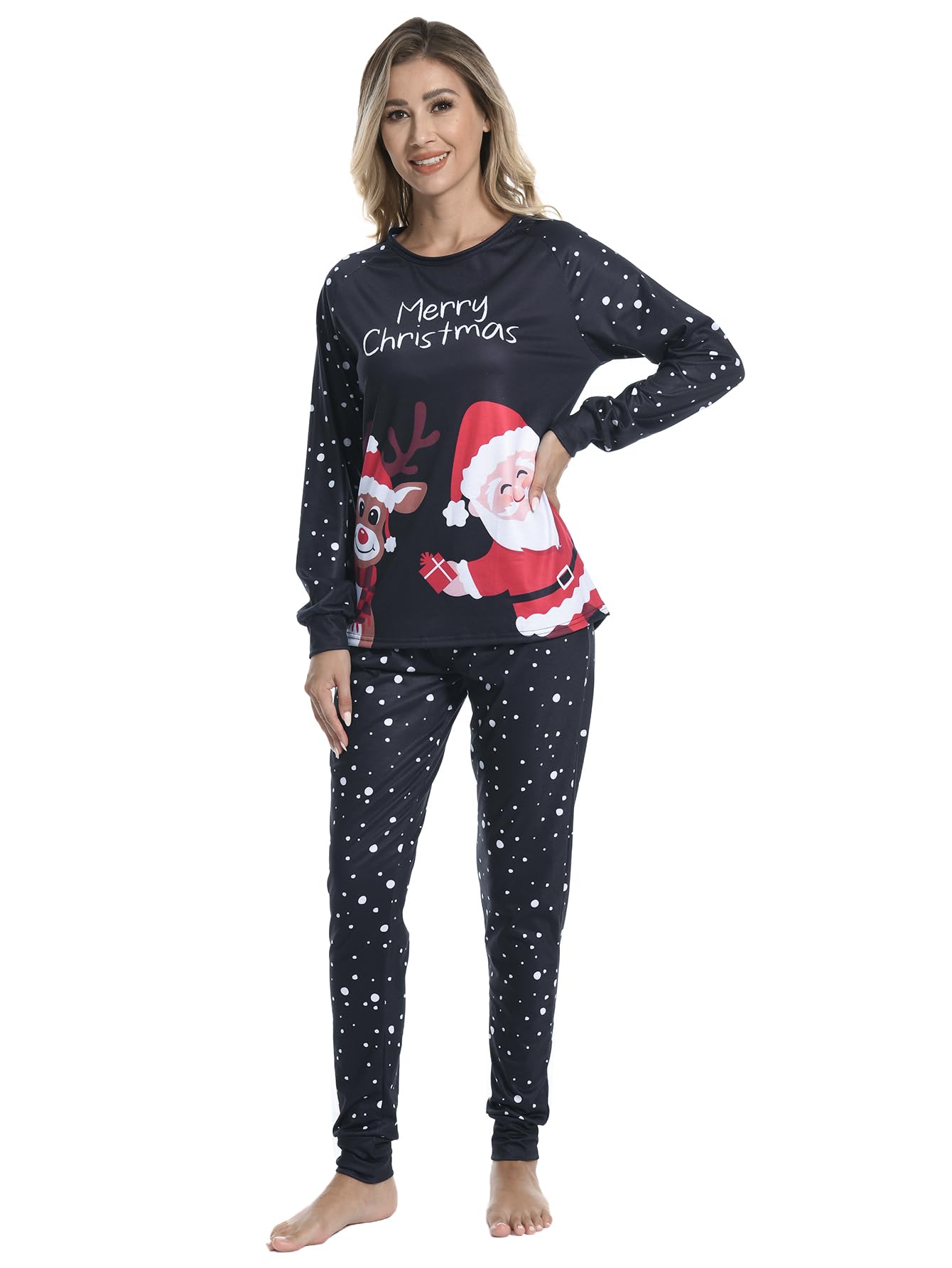 VENTELAN Family Matching Christmas Pajamas Set Holiday Santa Claus Sleepwear Xmas PJS Set for Couples and Kids,Men,2XL - Medaid International