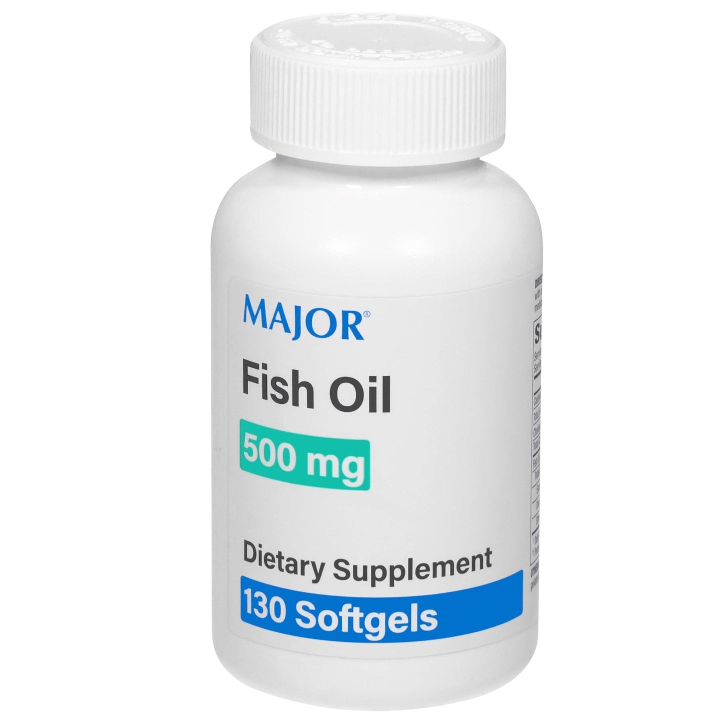 MAJOR Fish Oil 500mg Softgels - Omega-3 Fish Oil Supplement - Dietary Supplement - 130 Count - Medaid International