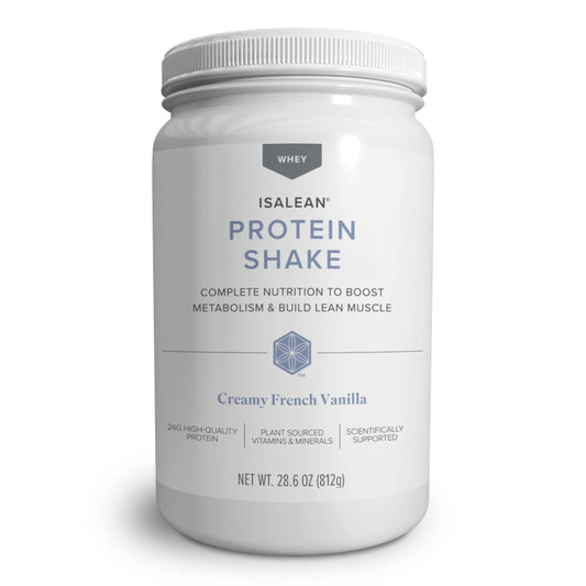 IsaLean Protein Shake - Complete Superfood Meal Replacement for Maintaining Healthy Weight and Lean Muscle Growth with 24 Vitamins and Minerals - 28.6 oz - 14 Meal Canister (Creamy French Vanilla) - Medaid International