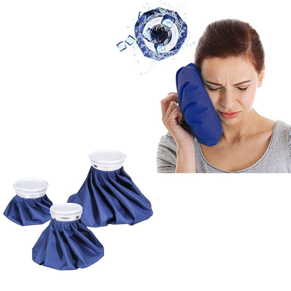 hopeworld Ice Bag Packs, 3 Pack Reusable Ice Bag Hot Water Bag for Injuries, Hot & Cold Therapy and Pain Relief, 3 Sizes, by Ashnna Large (11"), Medium (9"), Small (6")