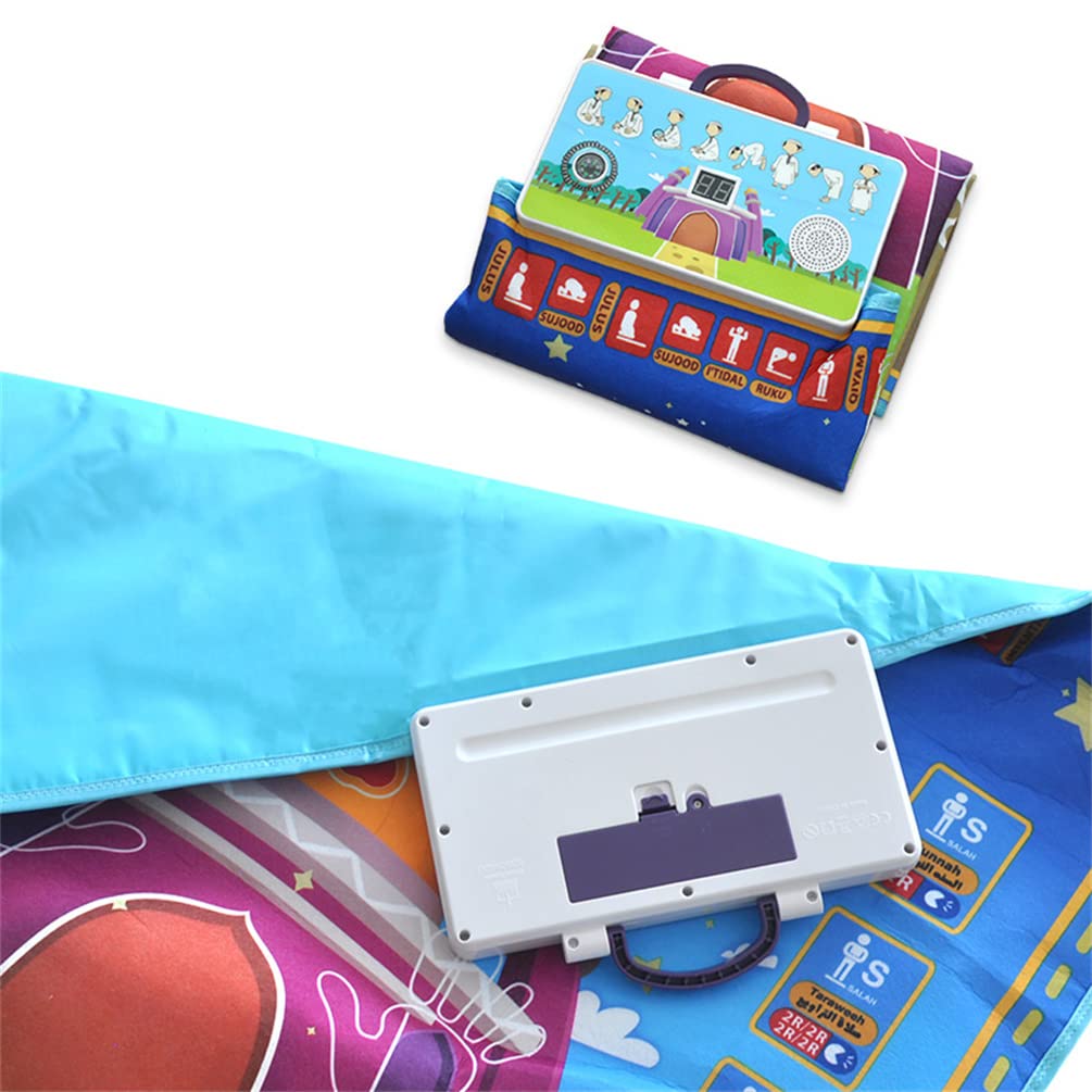 Adult Educational Interactive Prayer Mat-Islamic Gifts Muslim Blue - Medaid International