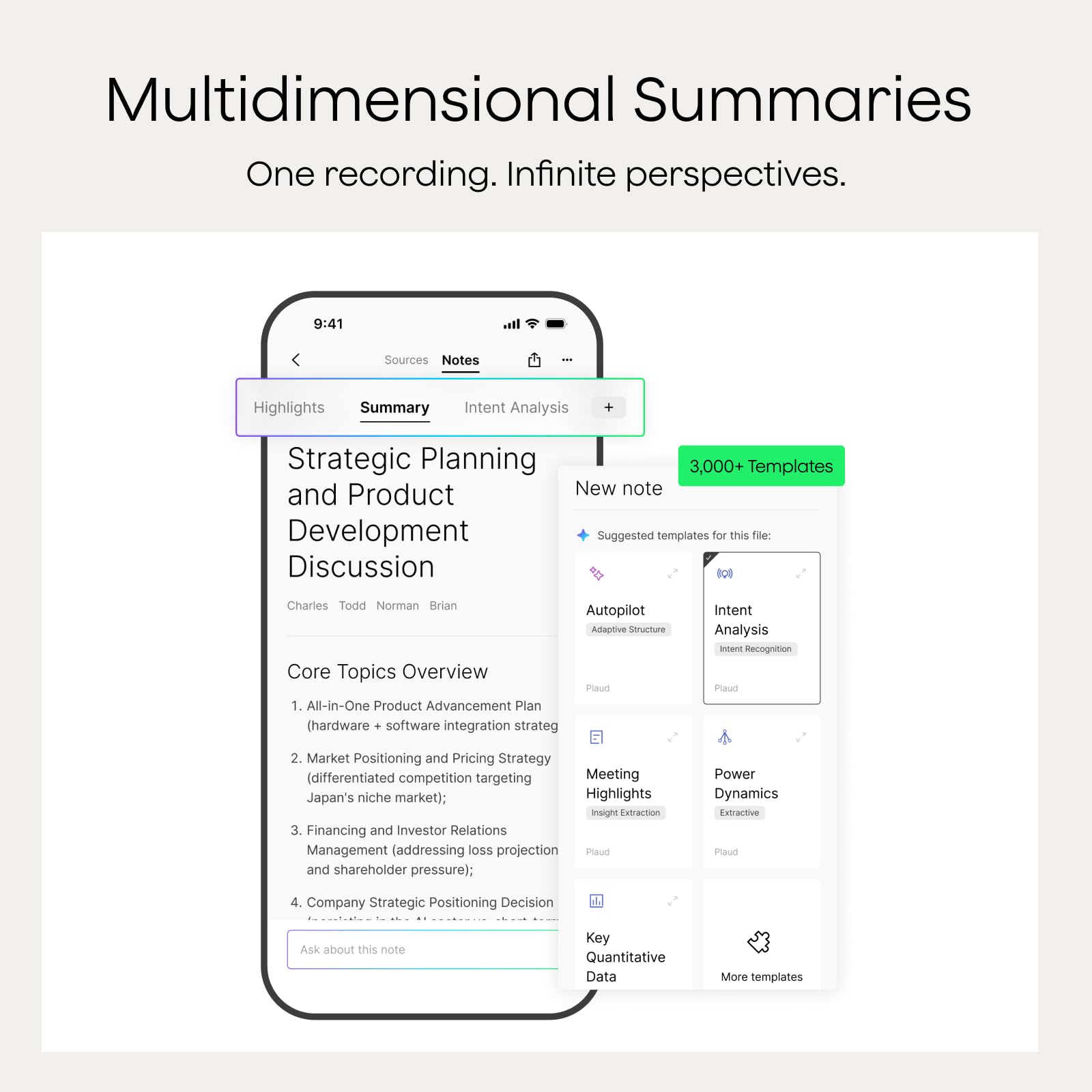 Plaud Note AI Voice Recorder, Voice Recorder w/Case, App Control, Transcribe & Summarize with AI Technology, Support 112 Languages, 64GB Memory, Audio Recorder for Lectures, Meetings, Calls, Black - Medaid International