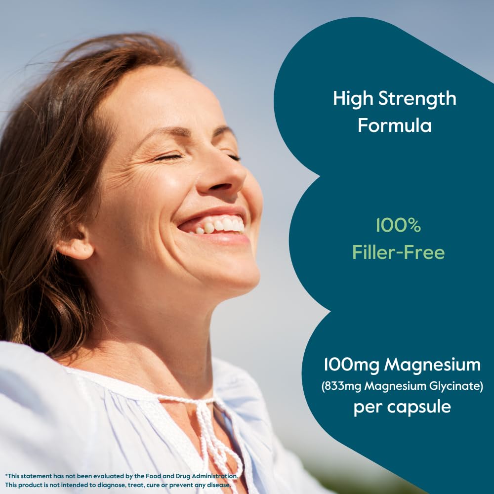 BESTVITE Filler-Free Magnesium Glycinate - 400mg of Magnesium per Serving (240 Veg Caps)- Chelated Bisglycinate for Muscle, Relaxation, Stress & Sleep Support* - For Men & Women - No Stearates - Vegan - Medaid International