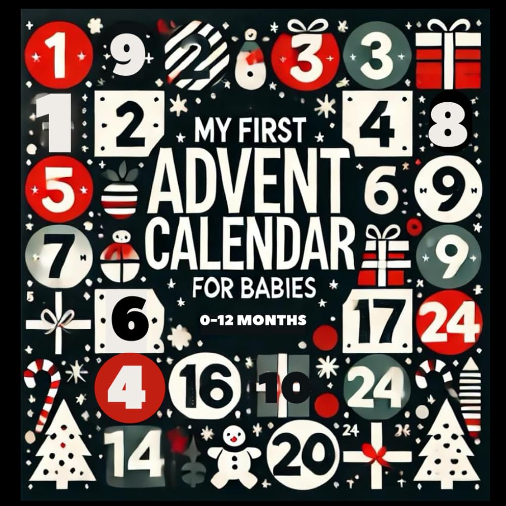 My First Advent Calendar: For Babies 0-12 Months | High Contrast Baby Book for Newborns | Black and White Simple Images for Developing Infant Eyesight | Visual Stimulation - Medaid International