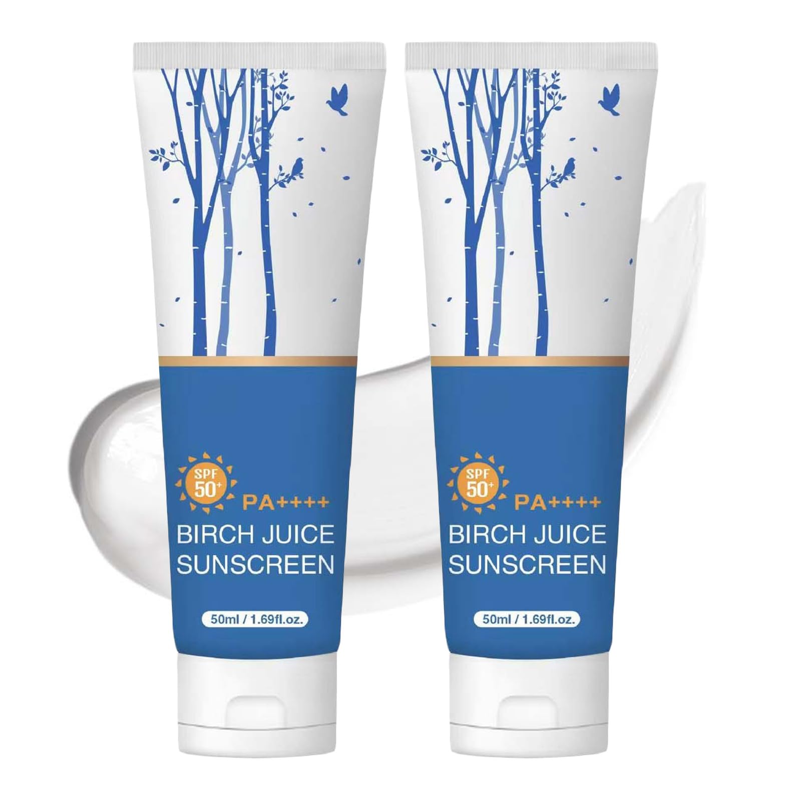 Birch Juice Moisturizing Sunscreen, UV LOCK SPF50 Broad Spectrum, Moist Essence Sunscreen for Face Korean Skincare, No White Cast, 1.69 Fl Oz (2) - Medaid International