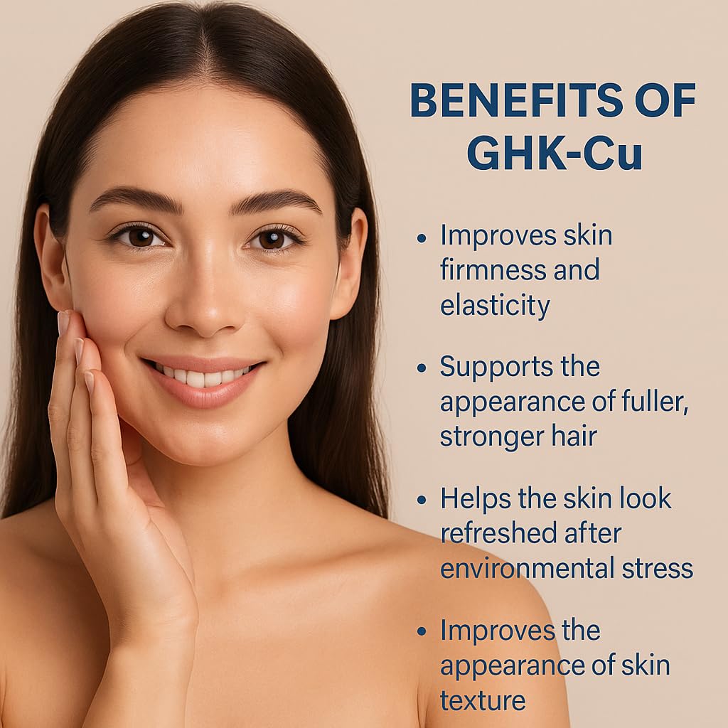 Skin Perfection GHK-CU Copper Peptides Serum for Face & Hair - Copper Peptide for Skin, Hair & Scalp - 1% Blue Liquid for Face, Neck, Body, and Scalp – Multi-Use Serum Booster with Dropper 0.5 fl oz - Medaid International