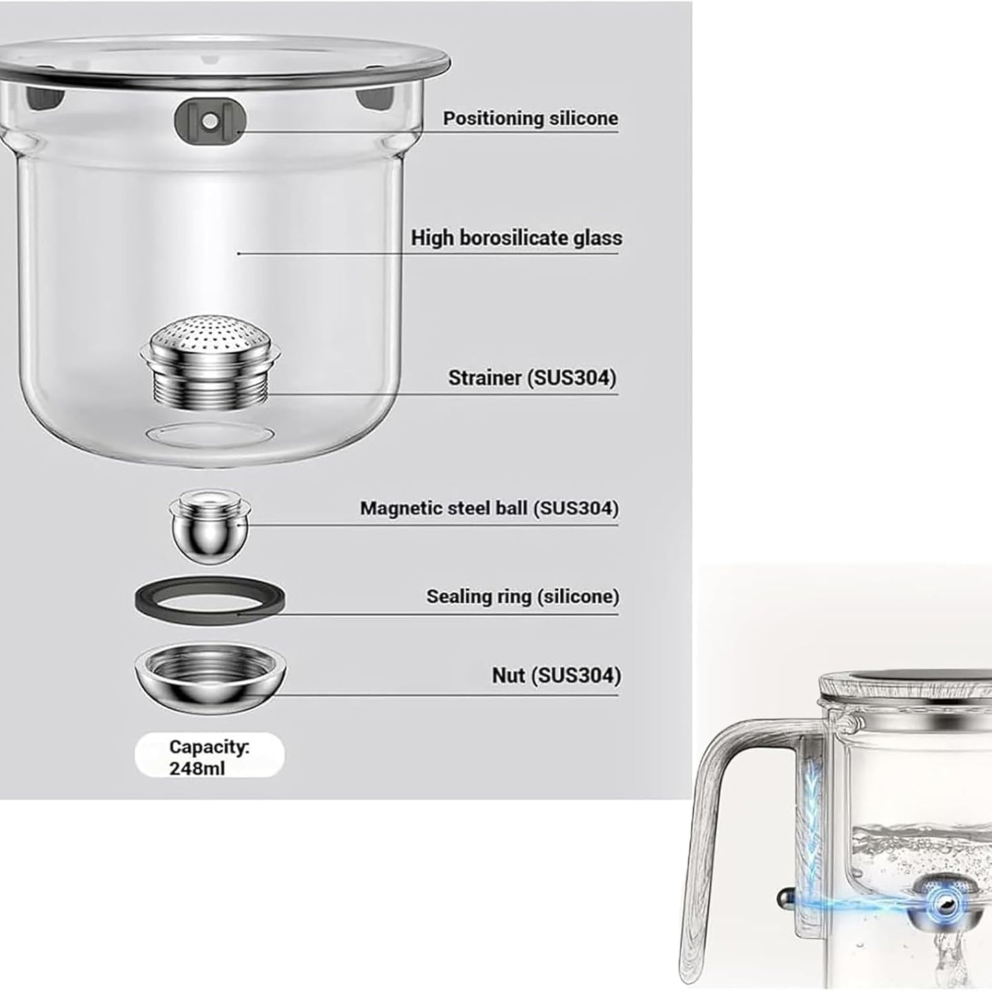 Magnetic Magic Teapot Glass