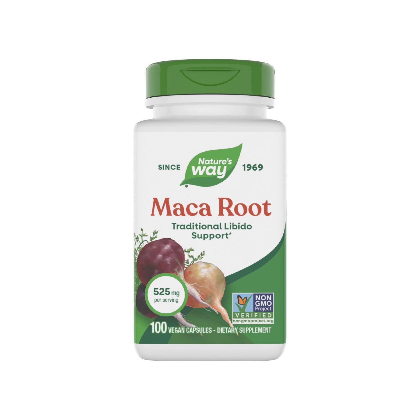 Nature's Way Maca Root, Traditional Libido Support*, 525 mg per Serving, Non-GMO Project Verified, 100 Vegan Capsules (Packaging May Vary) - Medaid International