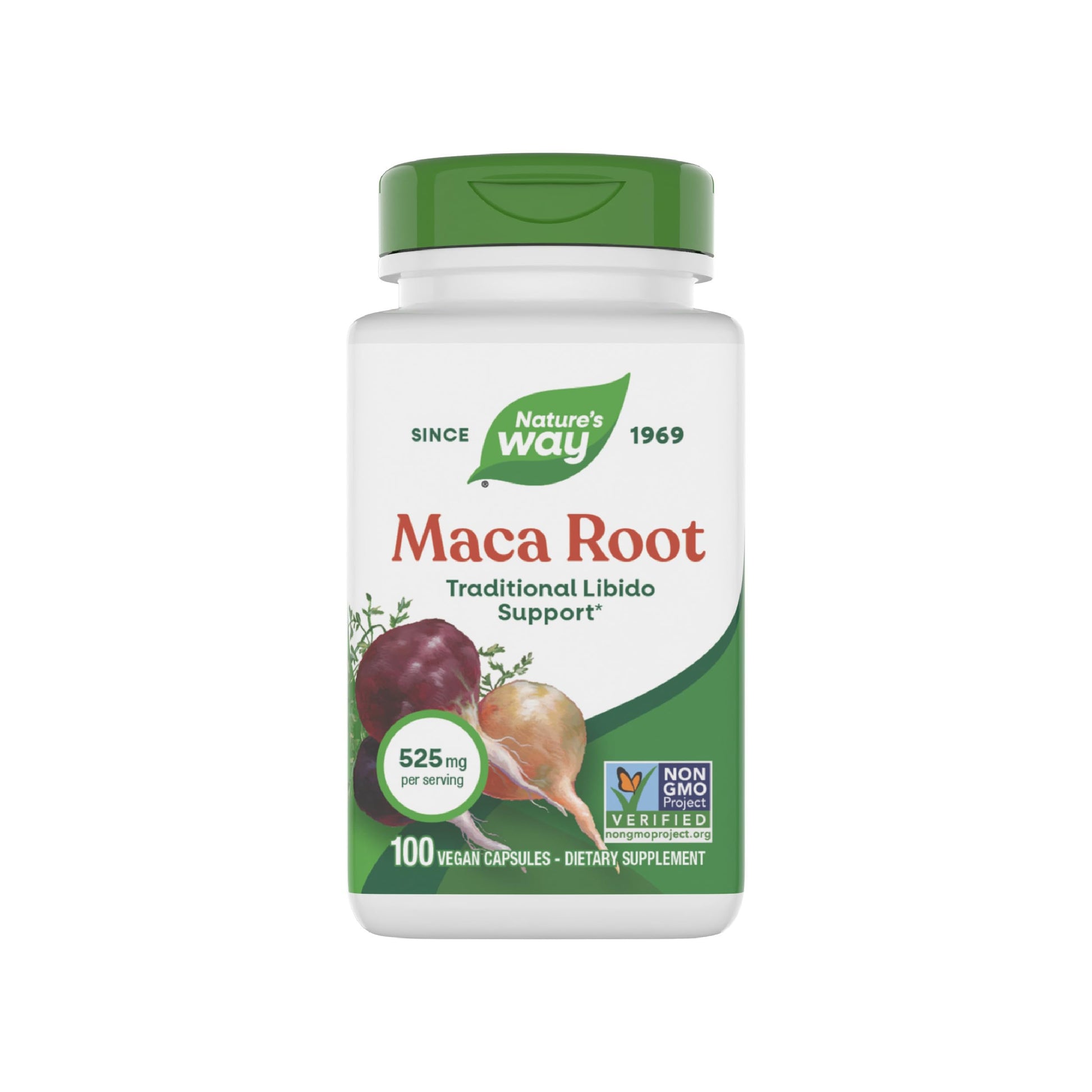 Nature's Way Maca Root, Traditional Libido Support*, 525 mg per Serving, Non-GMO Project Verified, 100 Vegan Capsules (Packaging May Vary) - Medaid International