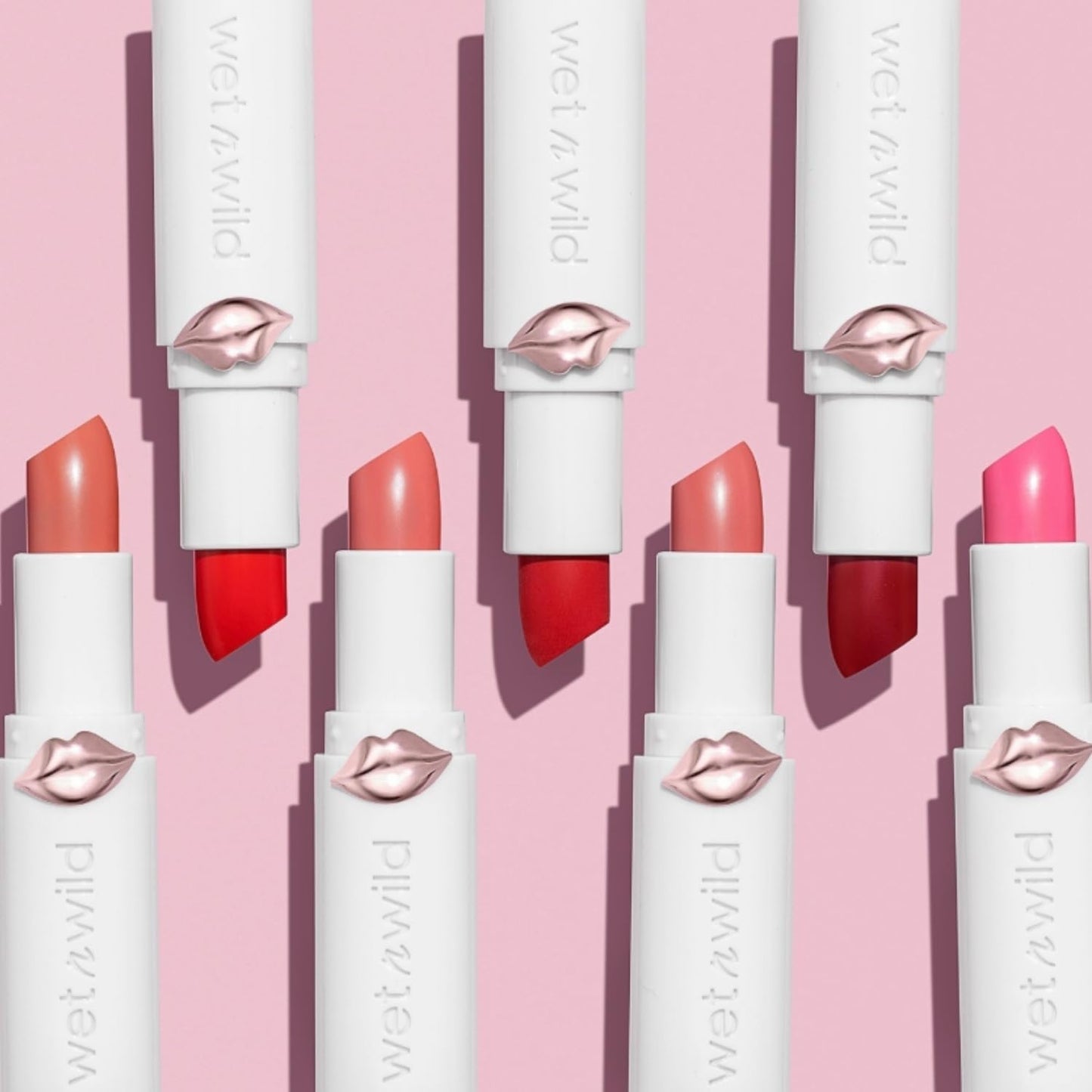 wet n wild Mega Last High-Shine Lipstick Lip Color, Infused with Seed Oils For a Nourishing High-Shine, Buildable & Blendable Creamy Color, Cruelty-Free & Vegan - Rosé And Slay - Medaid International
