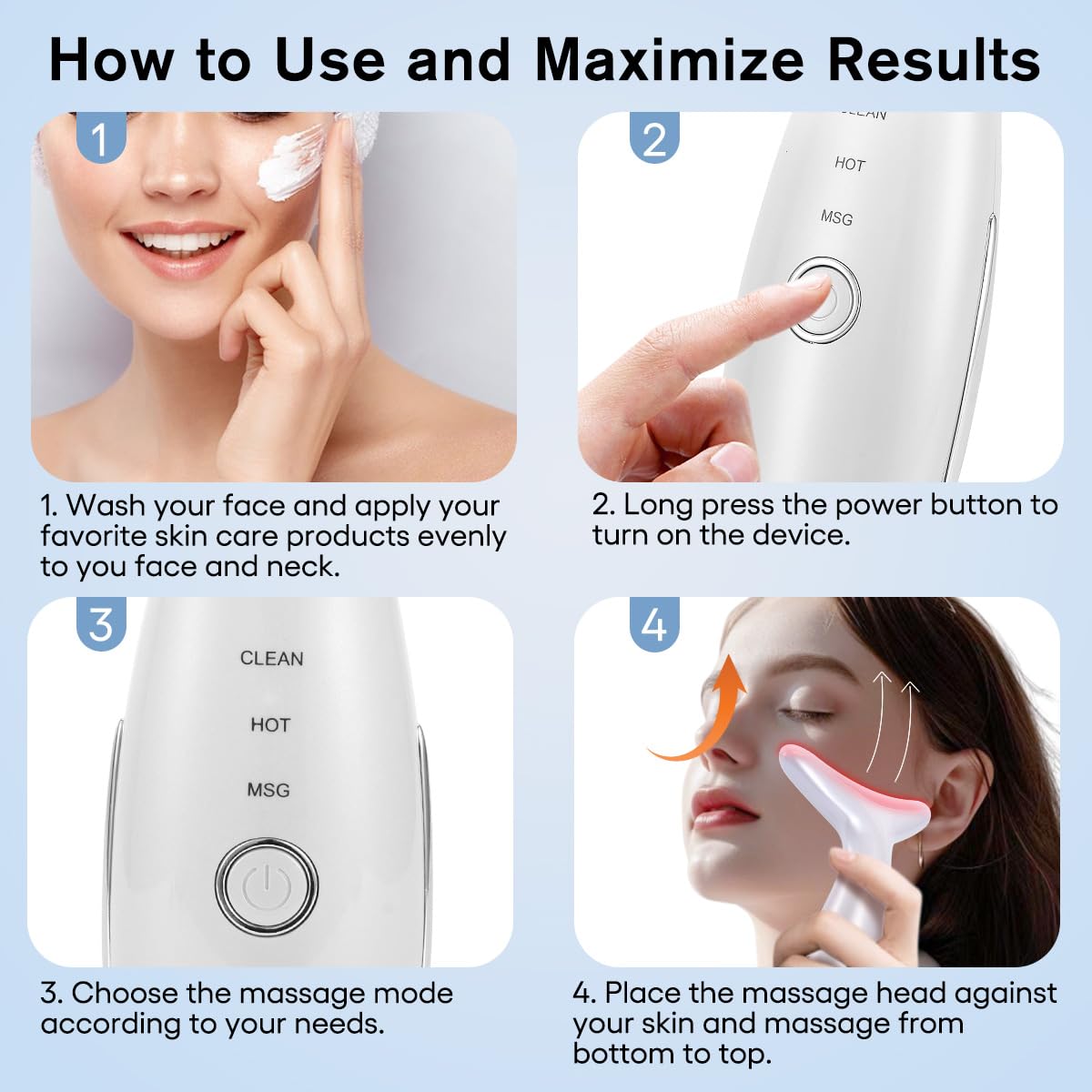 LATME Facial Massager,Neck Face Massager Tool,3 Mode Massage with Heat,Portable Beauty Instrument for Skin Care Women Gift - Medaid International