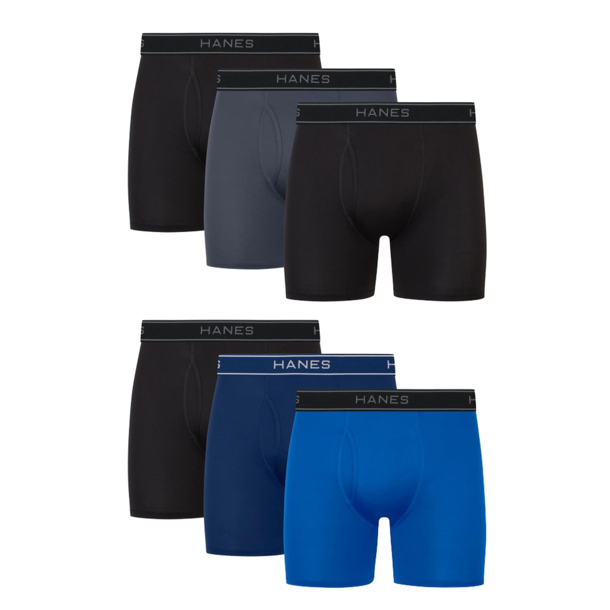 Hanes Men's Value Performance Stretch Boxer Brief Underwear, Moisture-Wicking, 6-Pack - Medaid International