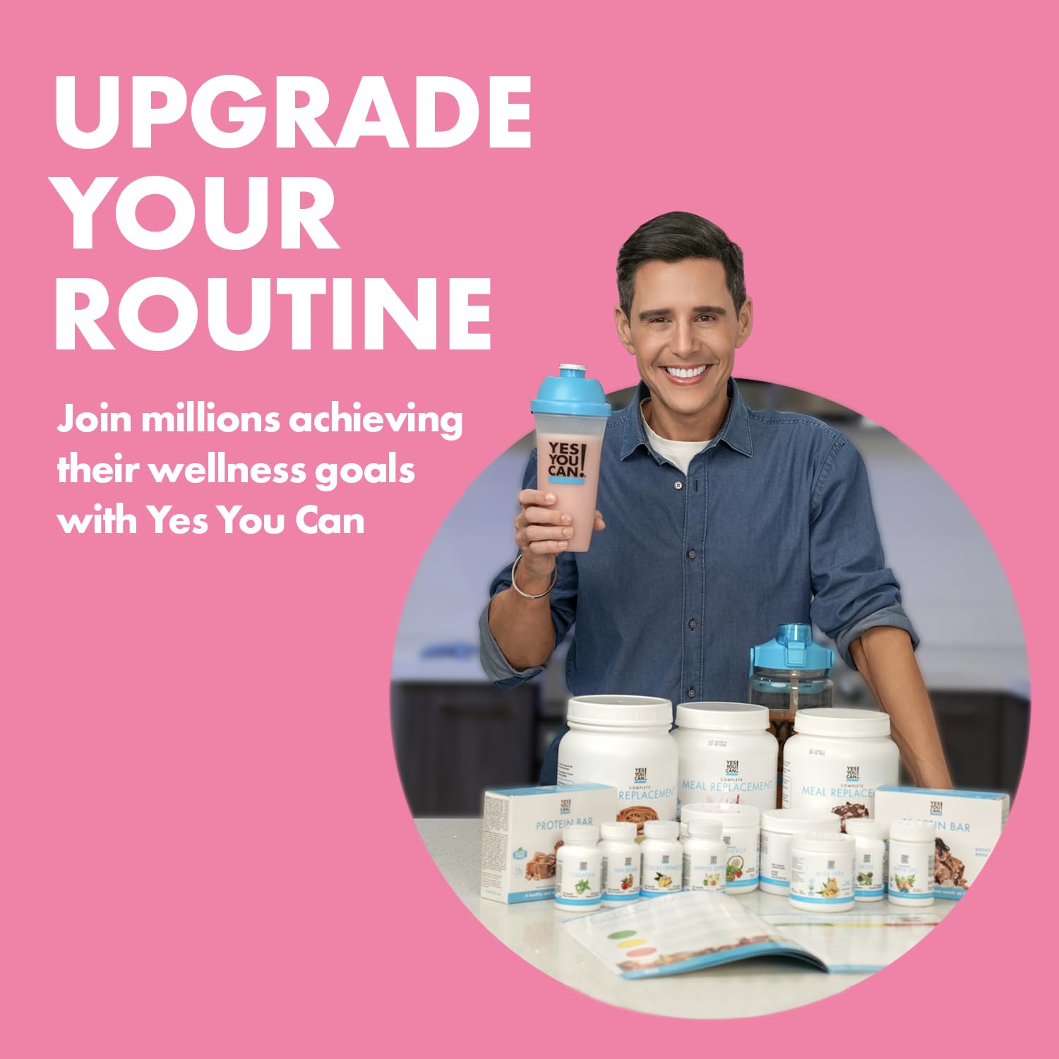 Yes You Can! Meal Replacement Shake - 20G Protein, 5G Fiber, 21 Vitamins & Minerals - Meal Replacement Protein Powder - Complete All-in-One Nutrition - 15 Servings (Strawberry) - Medaid International