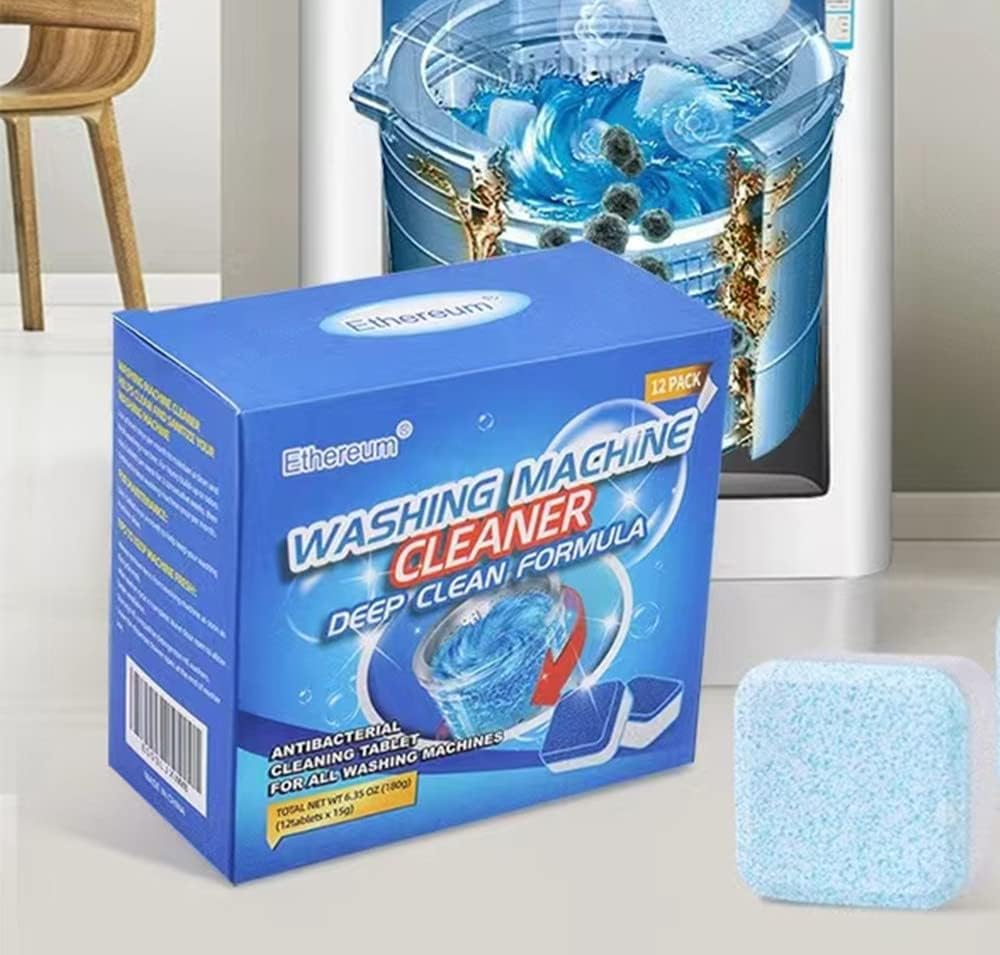 Qayra™️ Washing Machine Tablet Cleaners Descalers (Box Of 12 Tablets, Use 1 Only Every 2 Weeks)