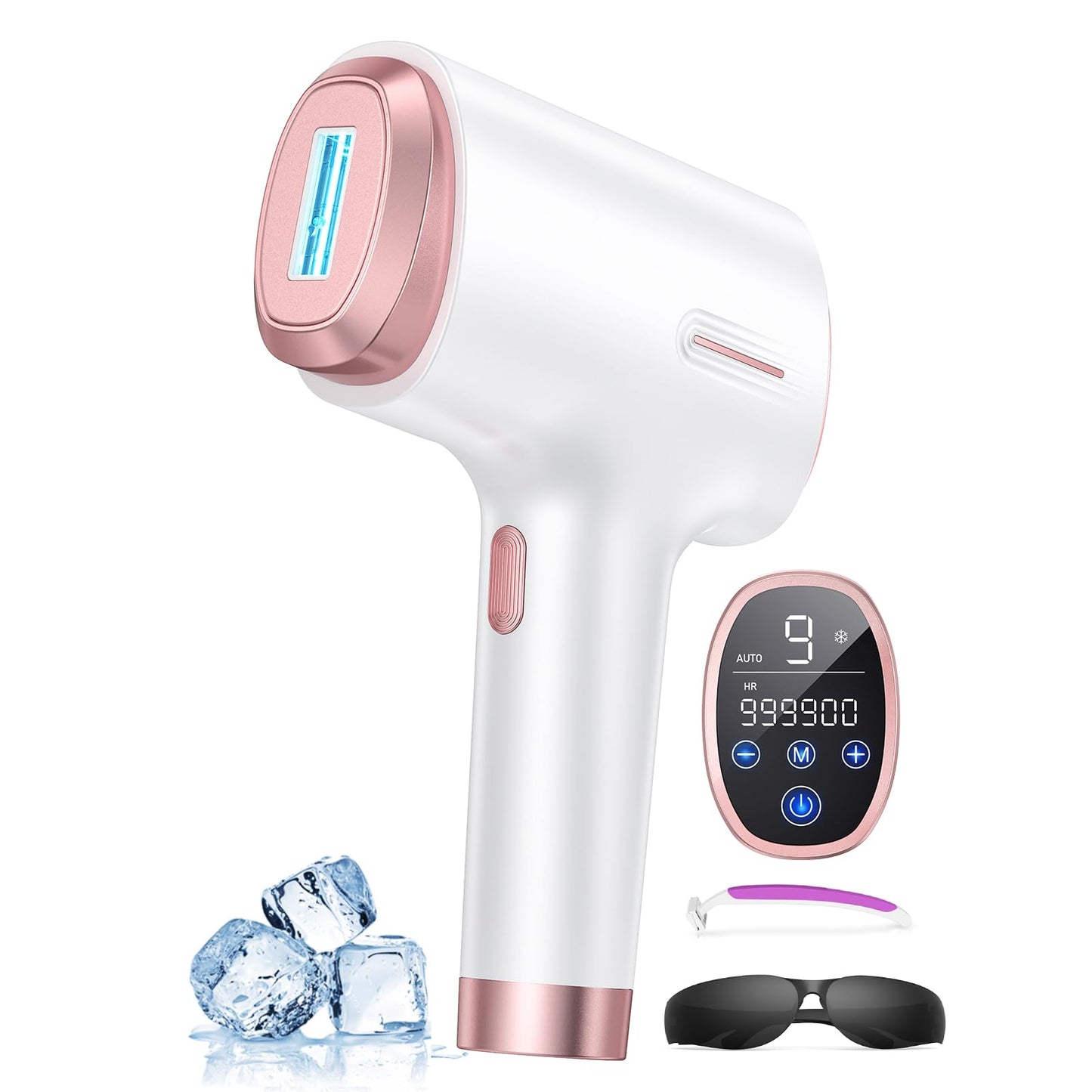 Ubroo IPL Laser Hair Removal for Women and Men, 45°F Ice Cooling Laser Hair Removal Device for Face & Body, At-Home Painless Hair Remover with Long-Lasting Results, Smooth Skin Gift - Medaid International
