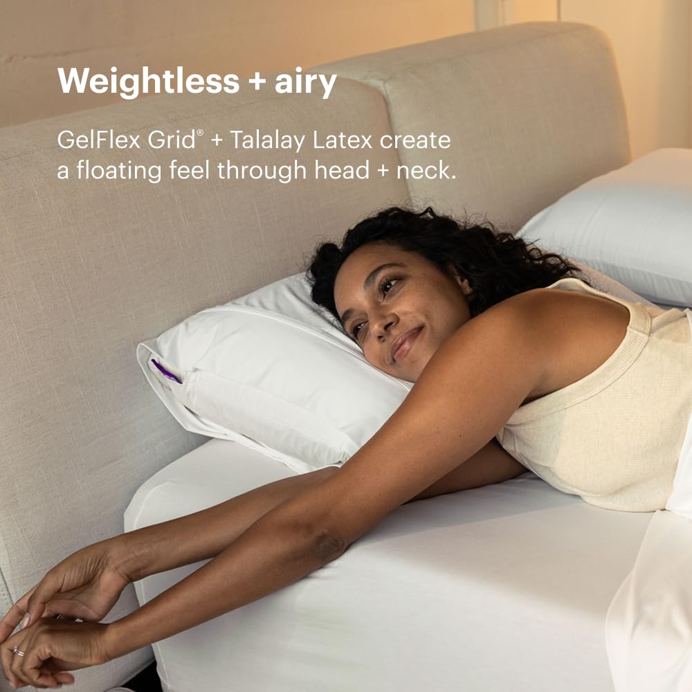 Purple Harmony Pillow - King Medium, Greatest Pillow Ever Invented, 360º Hex Grid & Talalay Latex Core - No Pressure Support, Stays Cool, Luxurious Comfort - Medaid International