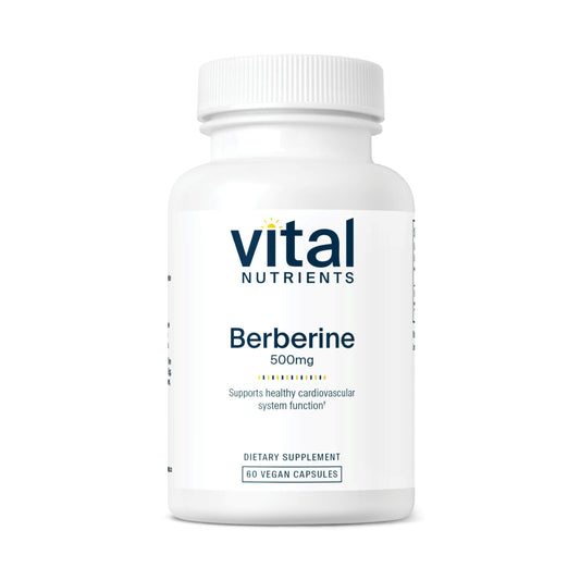 Vital Nutrients Berberine |Supports Bowel Function and Normal Triglyceride Levels |Vegan Supplement| Gluten, Dairy, and Soy Free |500 mg |60 Capsule - Medaid International