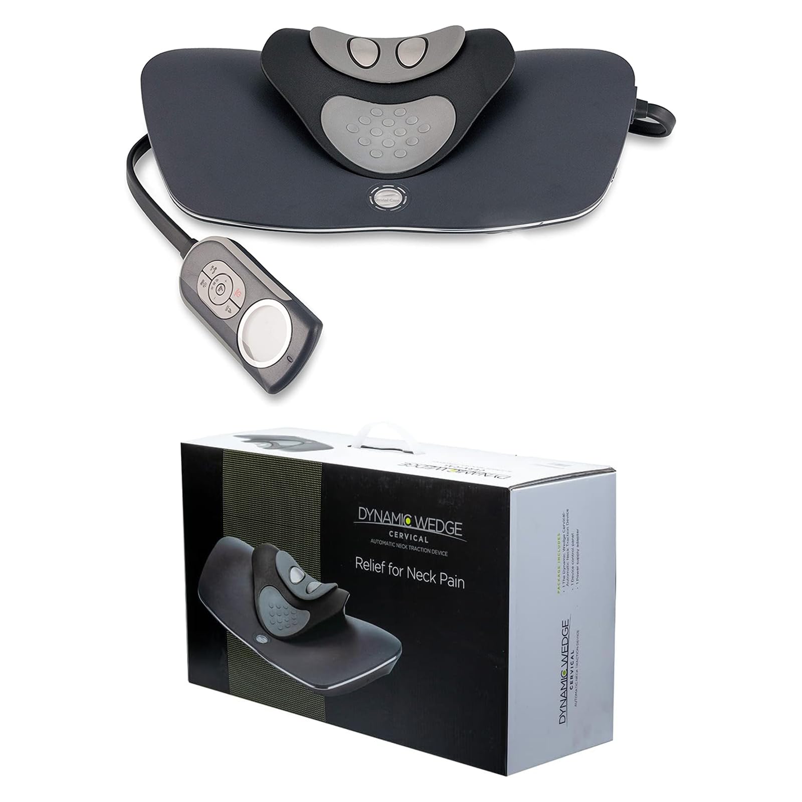 Neck Traction with Heat Therapy by Dynamic Wedge Cervical - Automatic Device, Multi-Function Programs, Adjustable Temperature - Neck Pain Relief, Stretcher - Medaid International