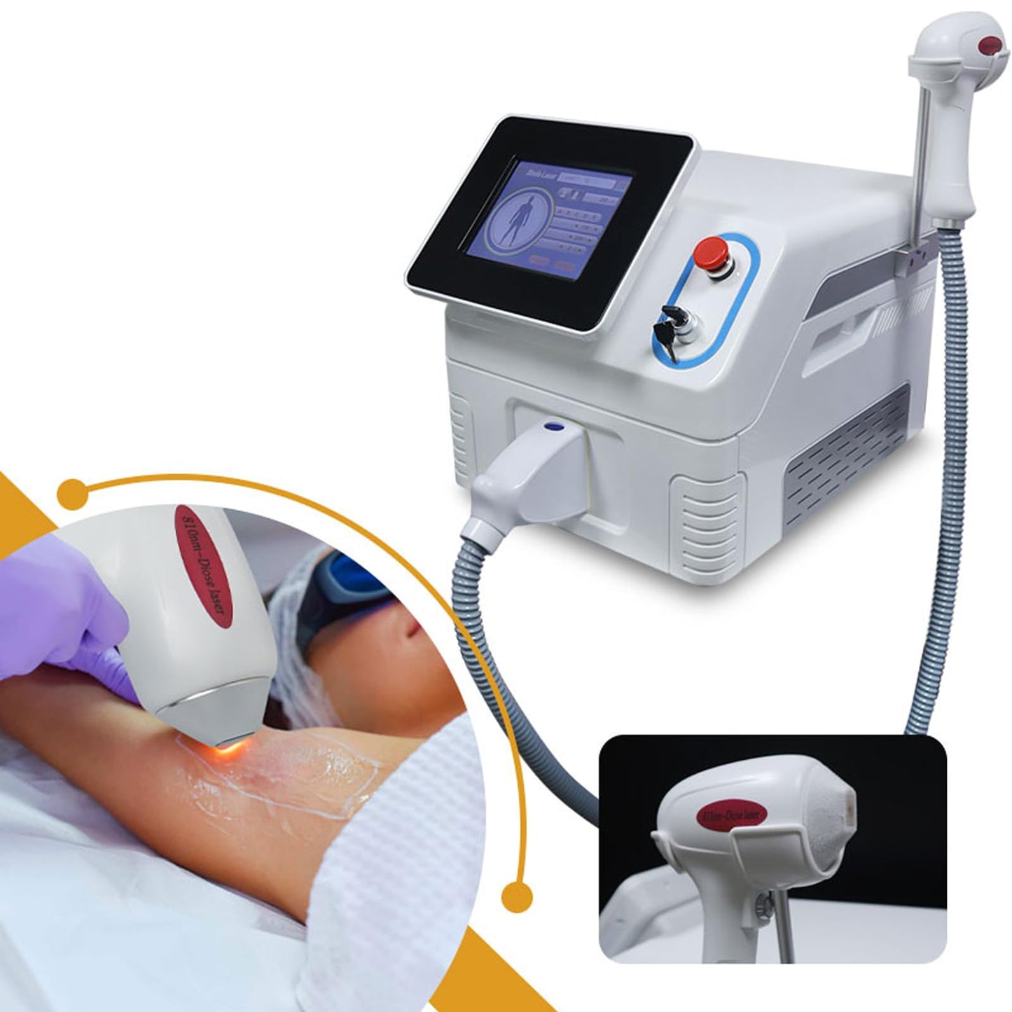 Keicnkj Diode Laser Hair Removal Machine Professional Ice-point Hair Removal Device Salon Beauty Skin Care Device for Body and Facial - Medaid International