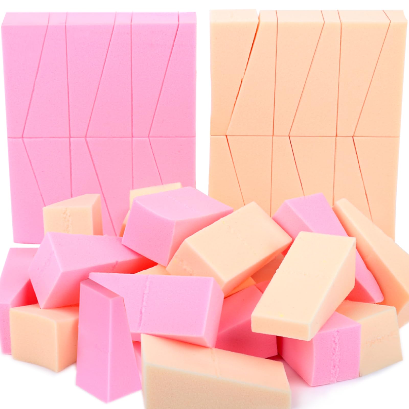 Teenitor 48 Pieces Makeup Sponge Blender For Face Curve Blending, Latex Free Small Wedge Shaped Smooth Apply Beauty Sponge Applicator For Liquid Cream Foundation Halloween Costume Festival Makeup - Medaid International