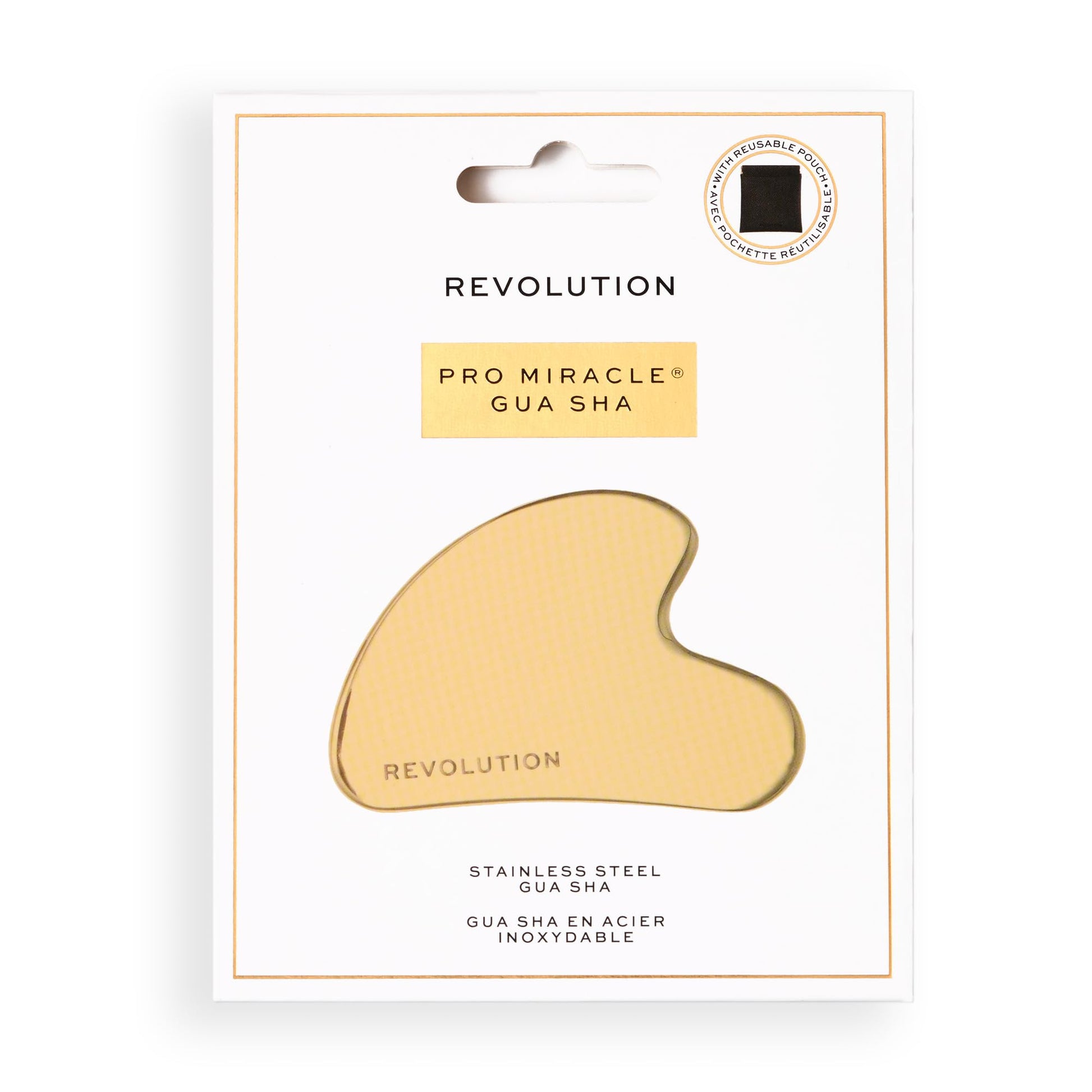 Revolution Pro Miracle Contouring Gua Sha, Stainless-Steel Facial Tool for a Sculpted & Refreshed Look - Medaid International
