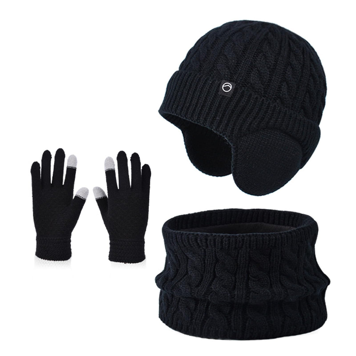 KASTWAVE Kids Beanie Hat Scarf Set, Kids Winter Hat Scarf Gloves Set, 3 in 1 Thermal Knit Hat Scarf Gloves Set with Double Layer Fleece Lining, for Toddler Boys Girls for 1-6 Years Old Kids (Purple)