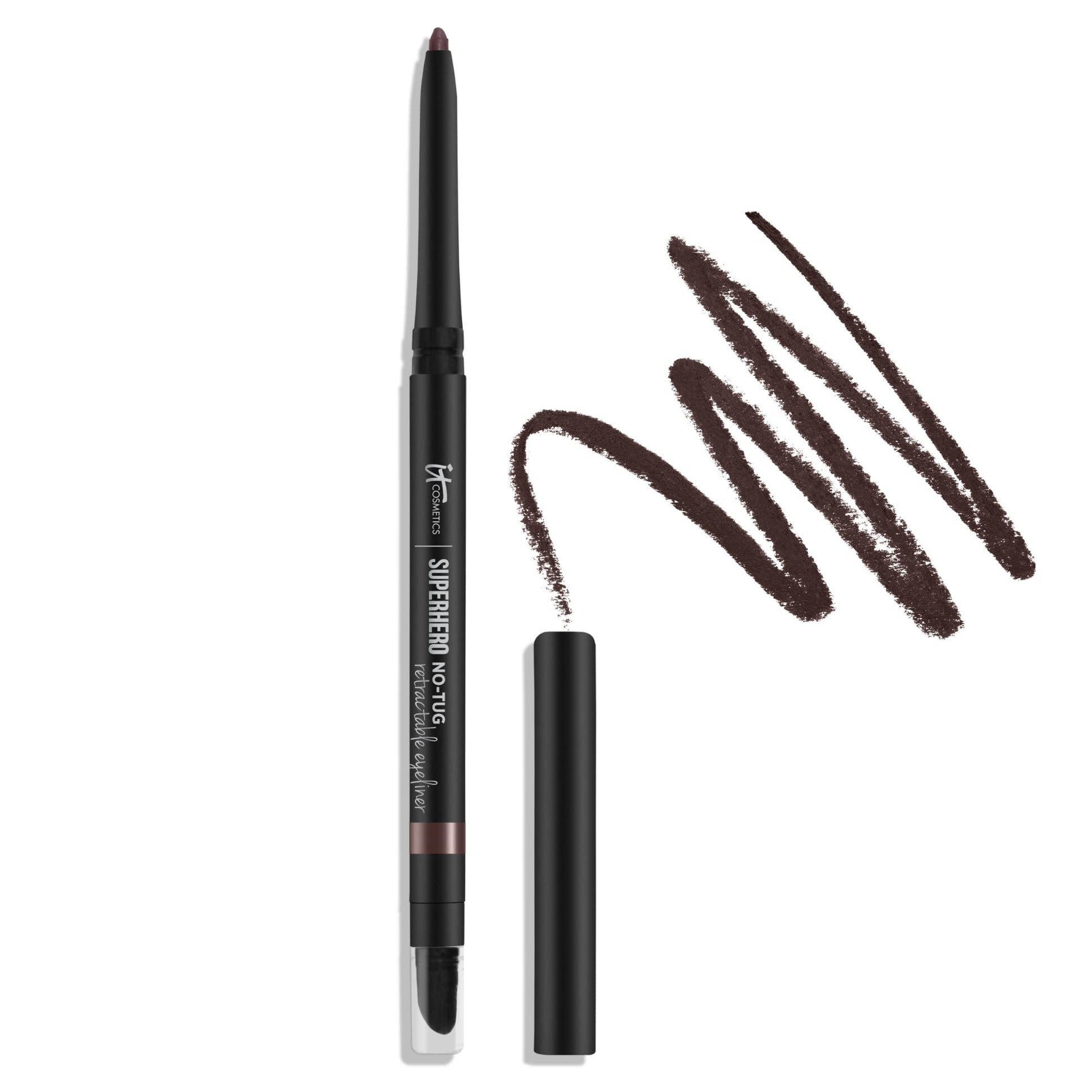 IT Cosmetics Superhero No-Tug Retractable Eyeliner, Brown - All-Day Wear, Waterproof Formula Won’t Smudge - With Avocado Oil, Chamomile Extract, Vitamin E & Carnauba Wax - 0.008 oz - Medaid International