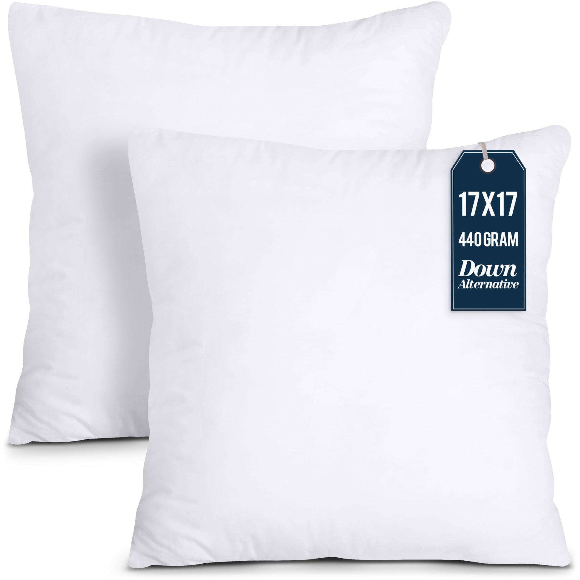 Utopia Bedding Throw Pillows Insert (Pack of 2, White) - 17 x 17 Inches Bed and Couch Pillows - Indoor Decorative Pillow - Medaid International