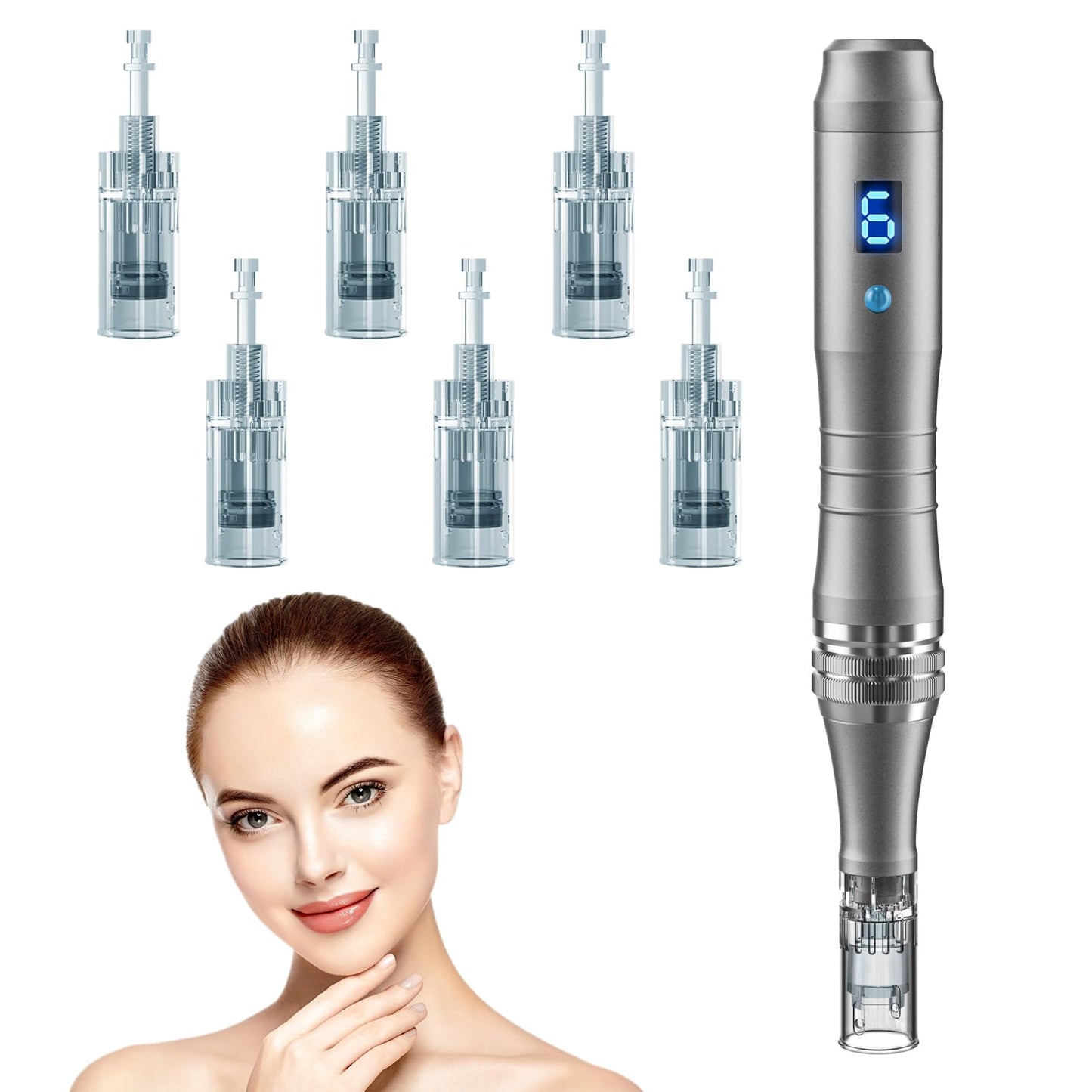 Microneedling Stamp Pen, Derma Stamp Pen, 0.25mm DermaStamp System, Derma Roller Alternative, Microneedle Micro Needle Skin Care Tool for Men Women Home Use - Medaid International