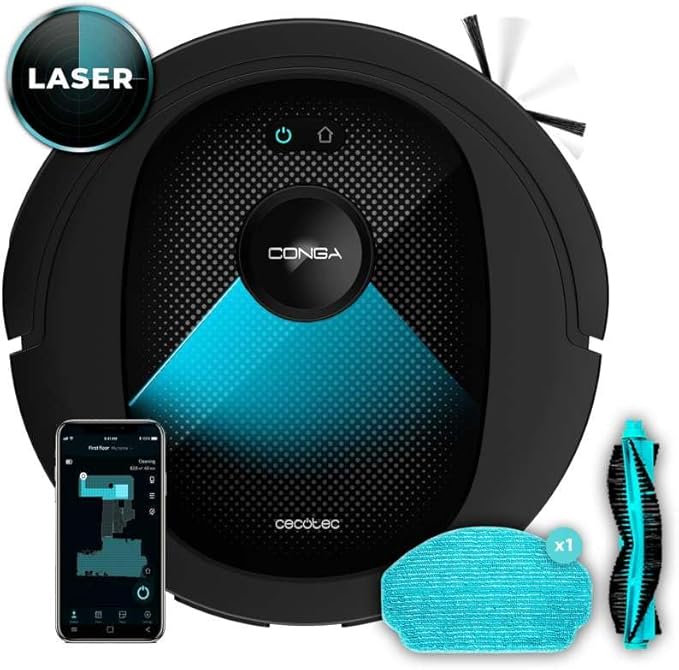 CECOTEC Robot Vacuum with laser navigation Conga 7490 Ultimate X-Treme wet&dry 4in1