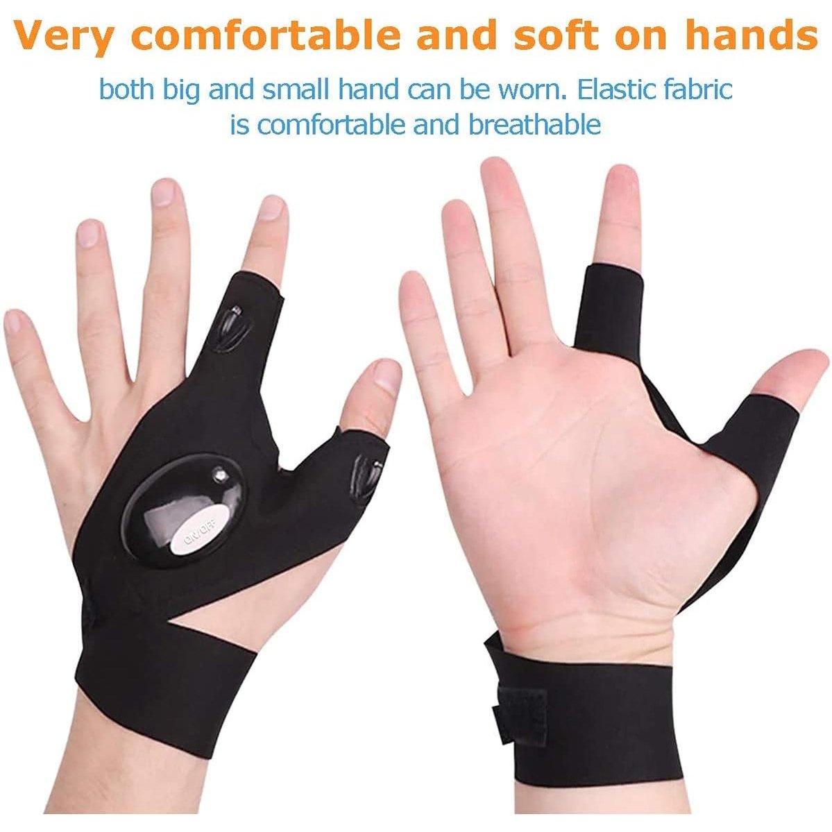 LED Flashlight Gloves Pair