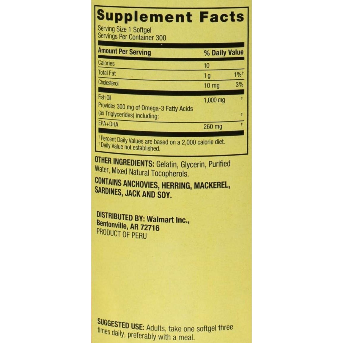 Spring Valley Fish Oil 1,000 mg, Omega-3 300 mg, Heart Health, 300 Softgels - Medaid International