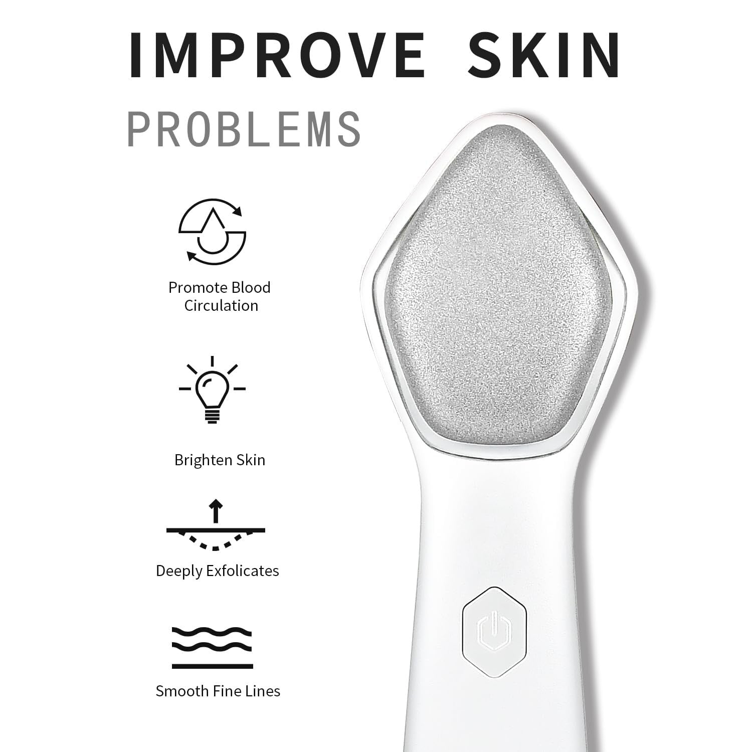 NEWDERMO Microdermabrasion Machine Pro, Large Diamond Electric Microdermabrasion Wand Tool With 3 Levels Frequency for Face Body Exfoliate Skin Care(White) - Medaid International