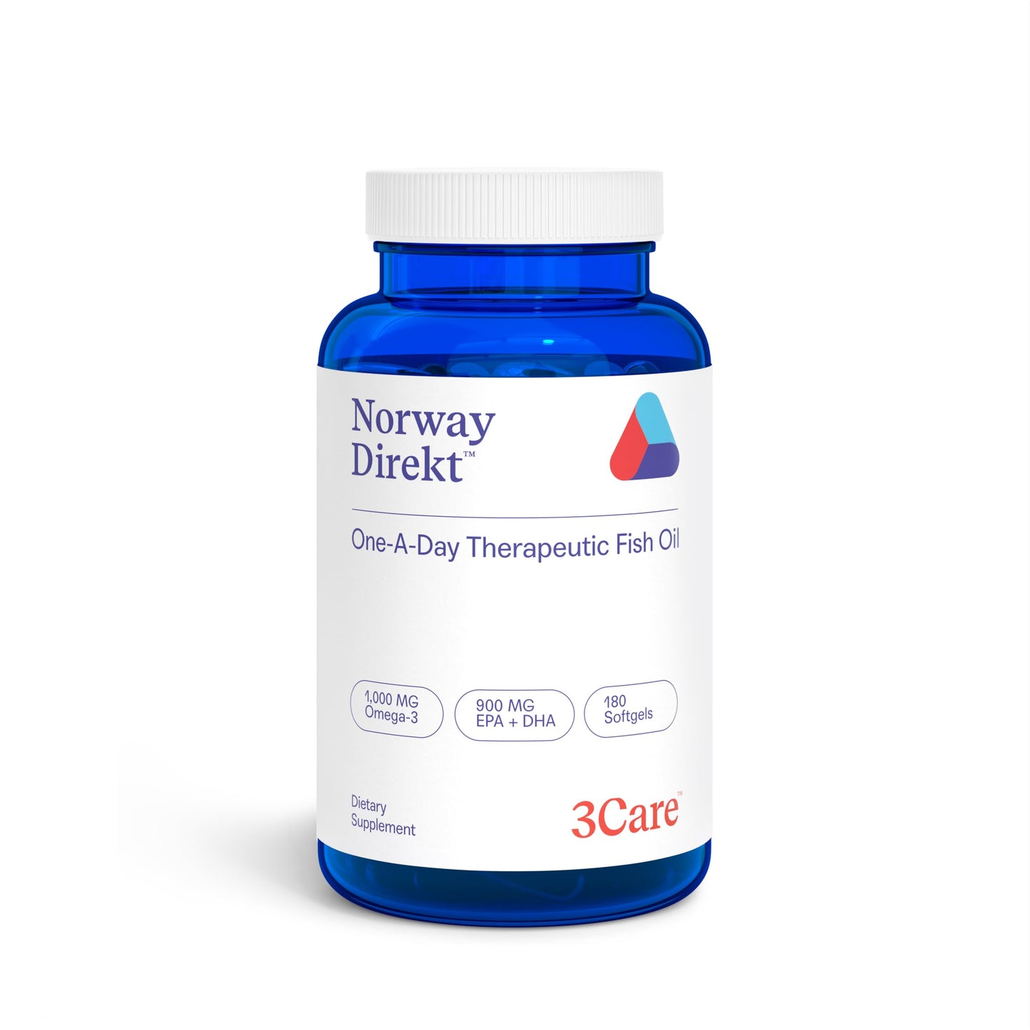 Norway Direkt Omega-3 Fish Oil 2,000mg of Omega-3 per 2 softgel| 1060mg EPA, 740mg DHA (2 Soft-Gel Serving) Pharmaceutical Grade (180 Softgels) - Medaid International