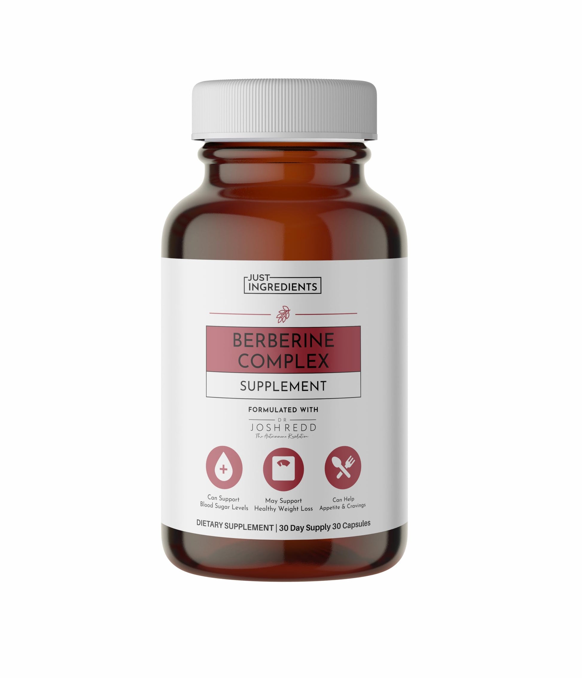 JUST INGREDIENTS Berberine Supplement – 30-Capsule Herbal Support Formula with Organic Berberis Aristata – Traditionally Used for Metabolic Health, Cellular Function & Overall Wellness. - Medaid International