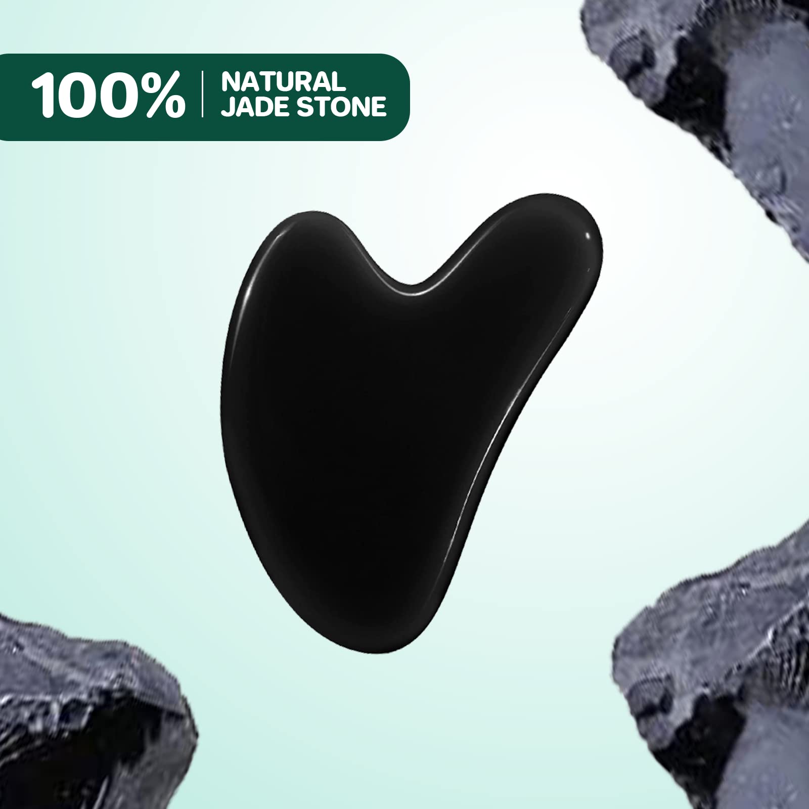 Gua Sha Facial Tools, GuaSha Massage Tool Guasha Board for SPA Acupuncture Therapy Trigger Point Treatment, Gua Sha Scraping Massage Tool (Black) - Medaid International